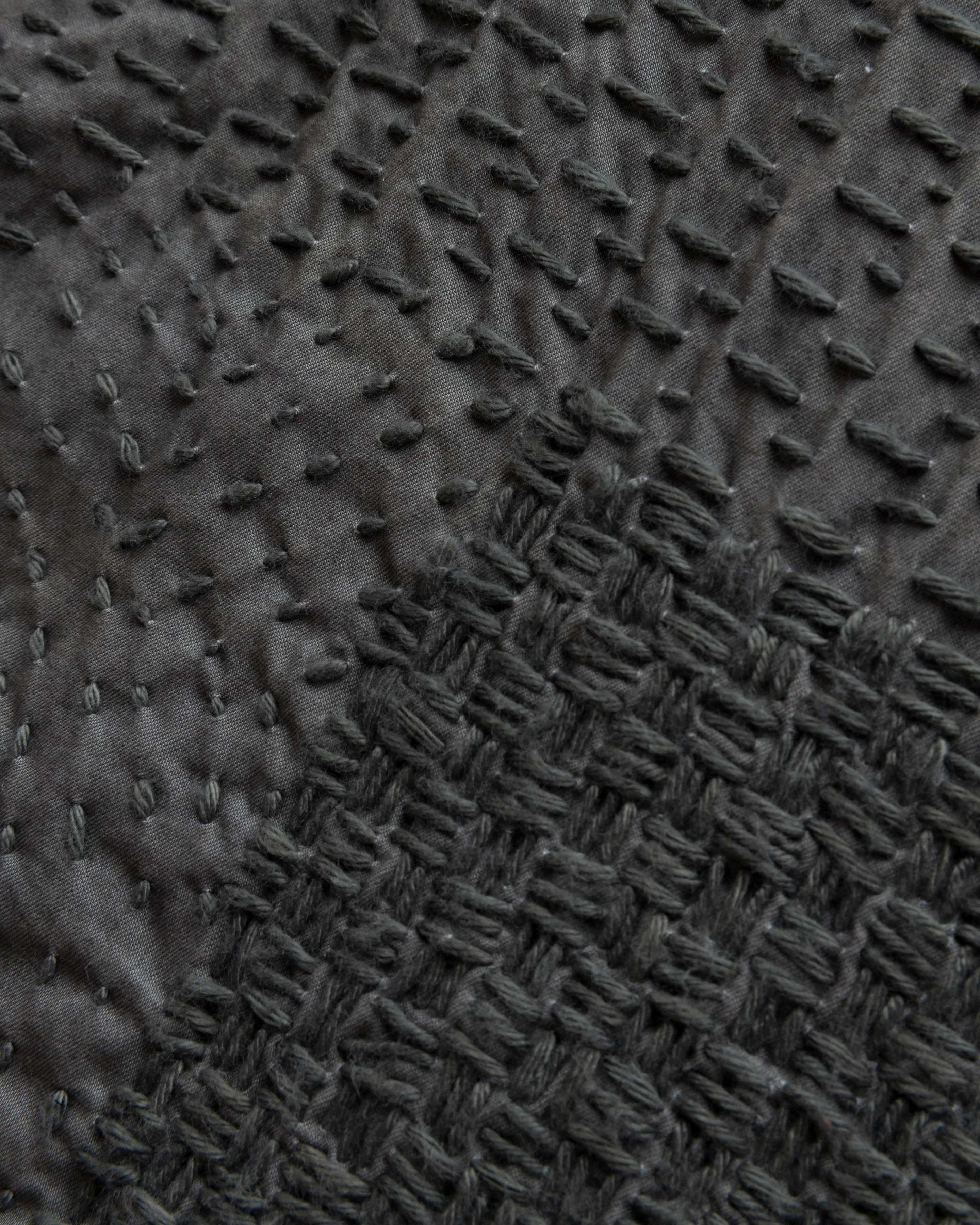 S/S AIKEN SHIRT - TONAL SAGE PATCHWORK KANTHA STITCHED COTTON - Image 8