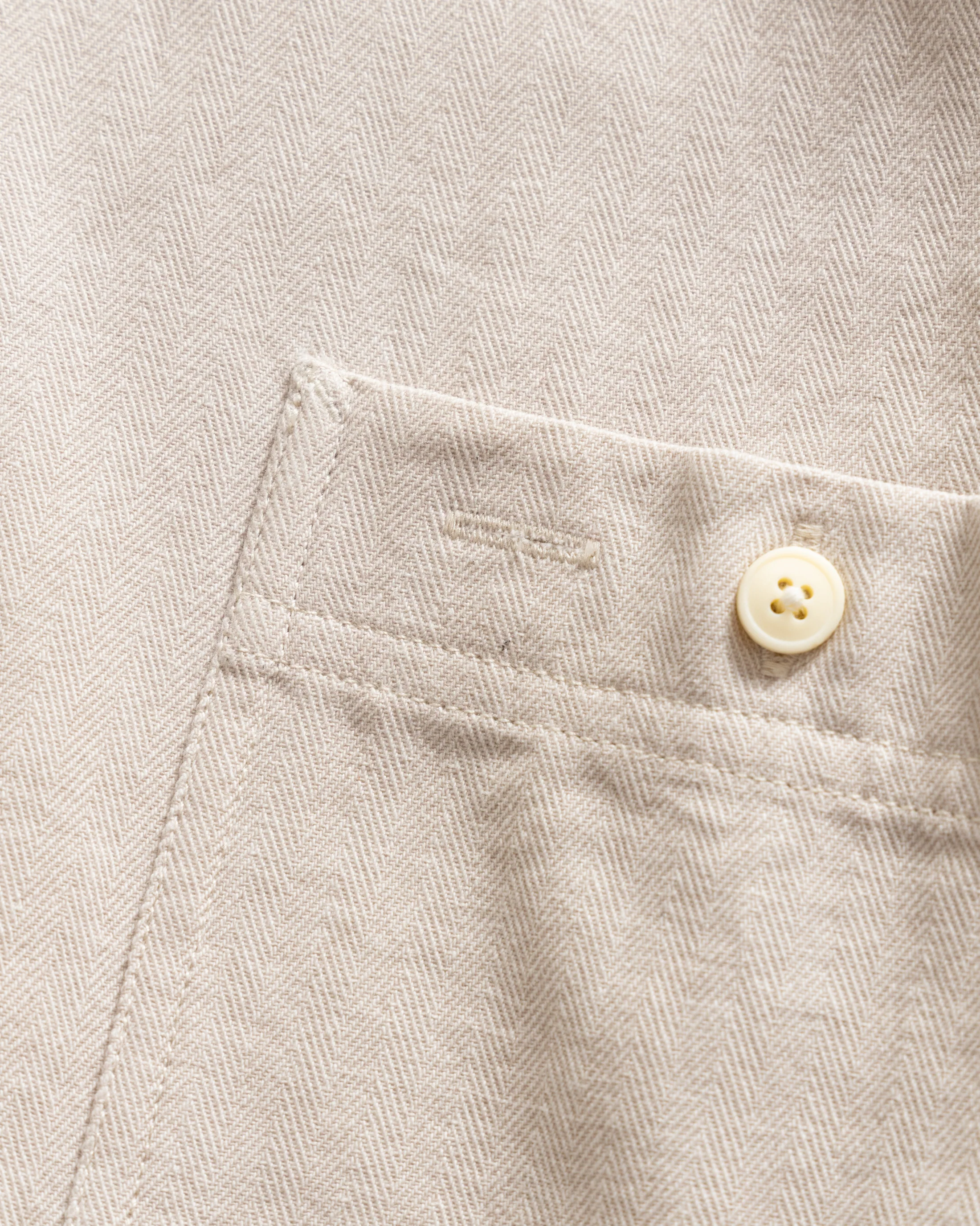 ALBERTO "PER LAVORO" SHIRT - ECRU YARN DYED HBT MIL-SPEC COTTON - Image 3