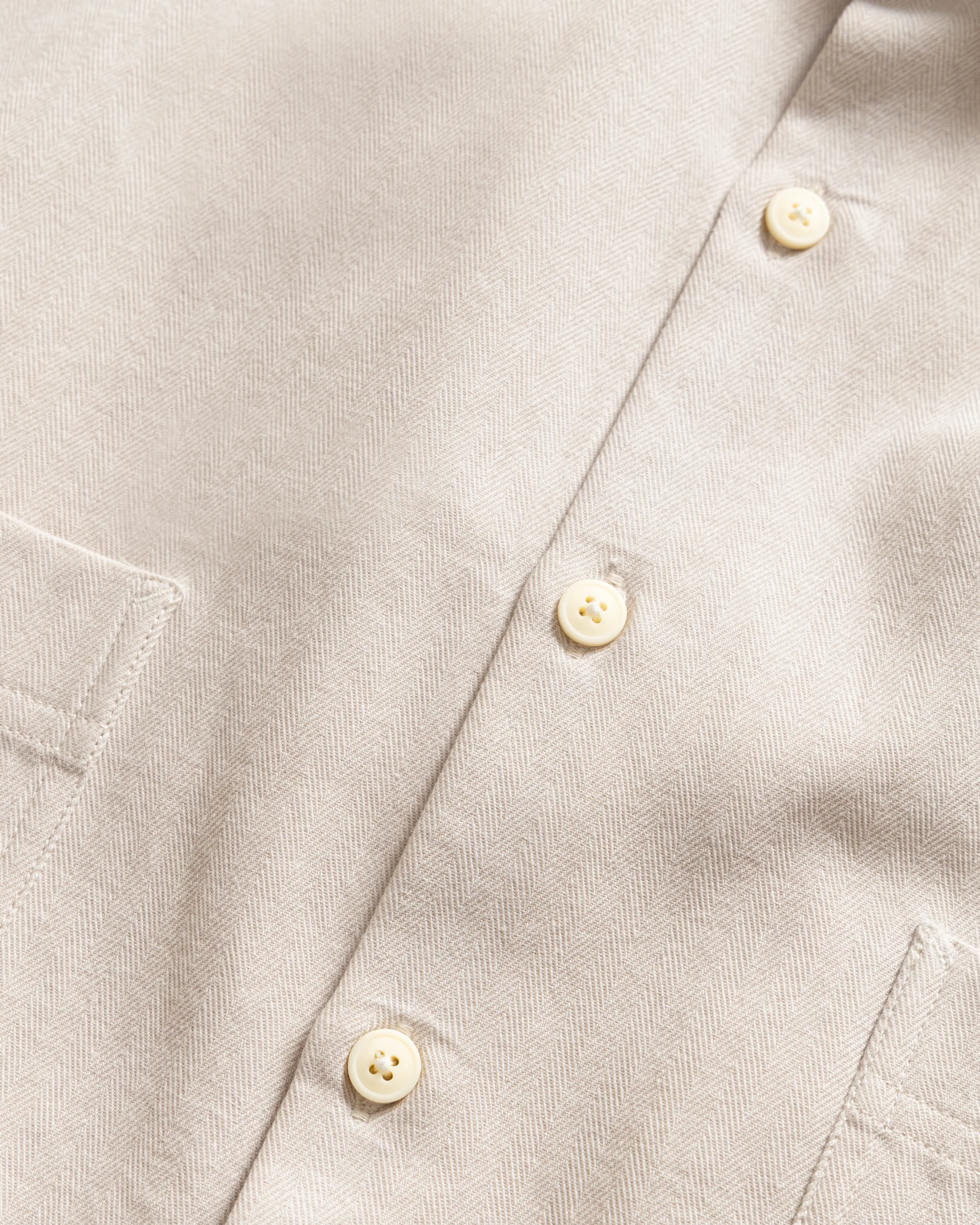 ALBERTO "PER LAVORO" SHIRT - ECRU YARN DYED HBT MIL-SPEC COTTON - Image 4