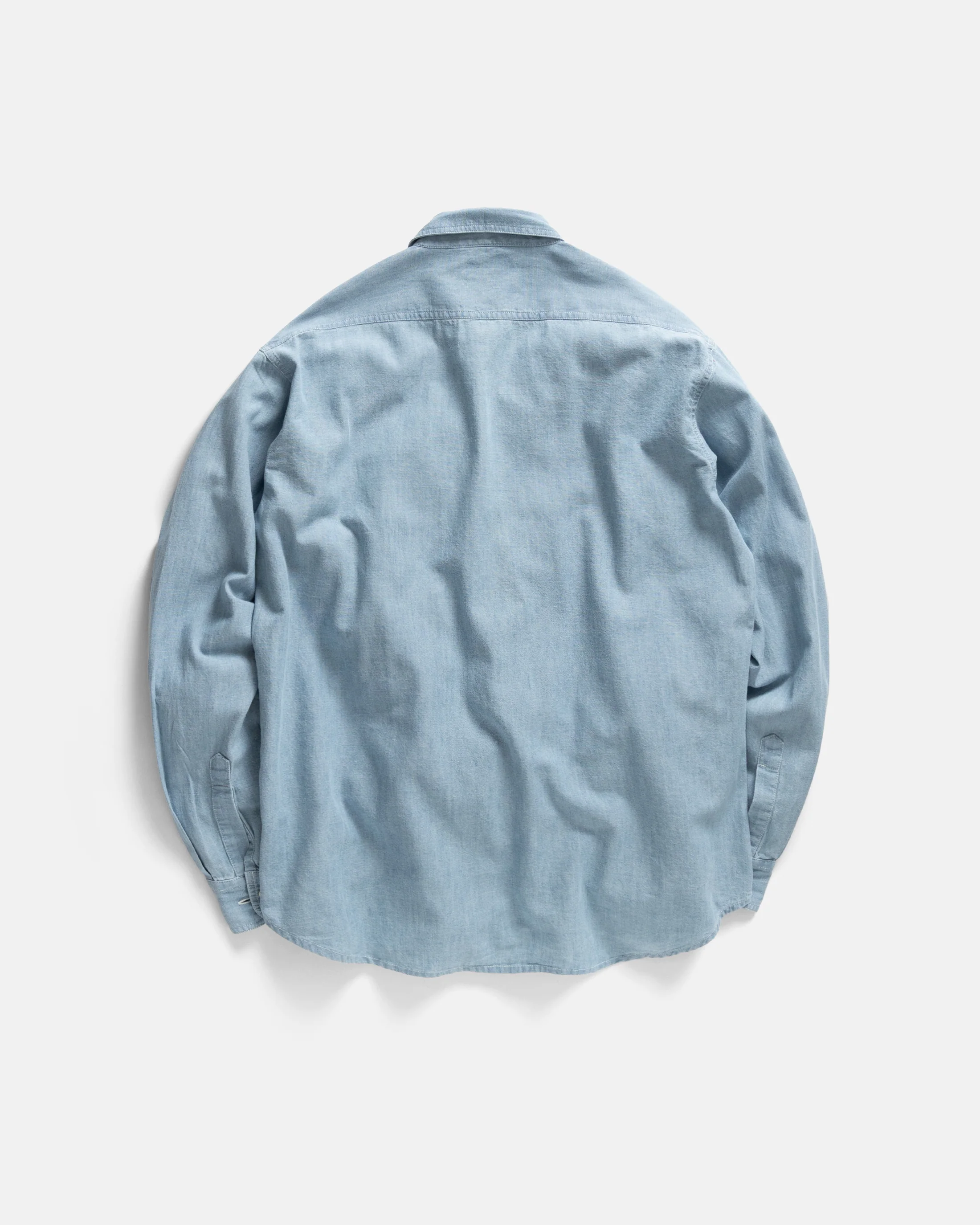ALBERTO "PER LAVORO" SHIRT - BLEACHED INDIGO HANDWOVEN CHAMBRAY - Image 5
