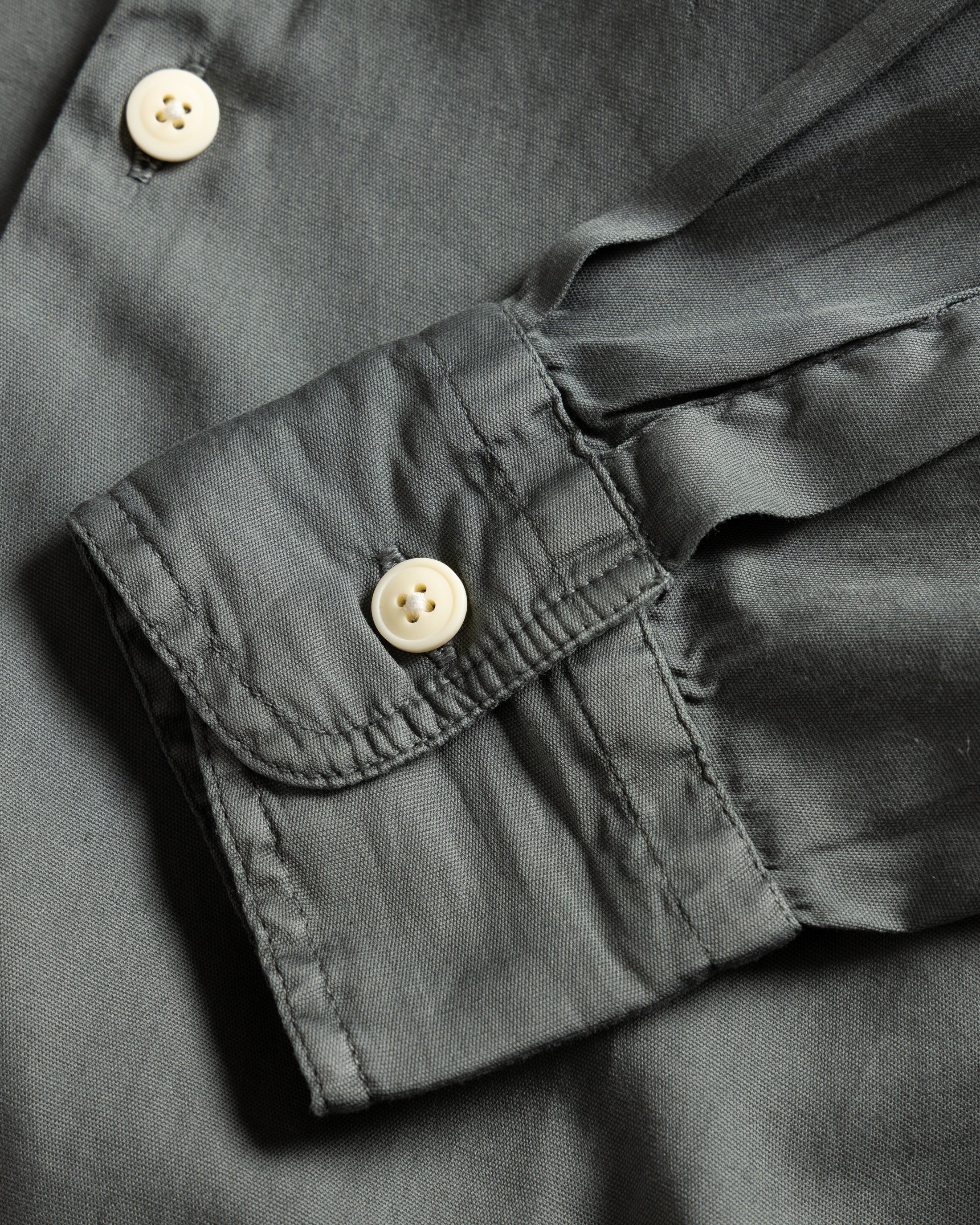ALBERTO "PER LAVORO" SHIRT - FOLIAGE PIECE DYED SUVIN COTTON - Image 5