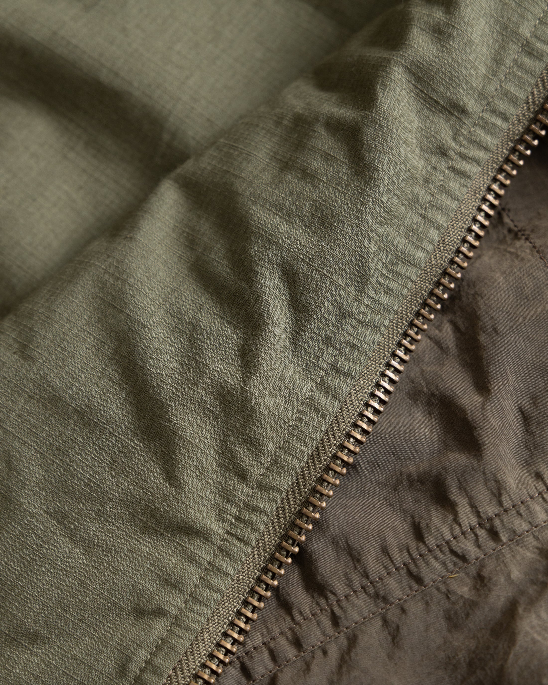 ALE FULL-ZIP BLOUSON - OLIVE BROWN WAXED NYLON - Image 5