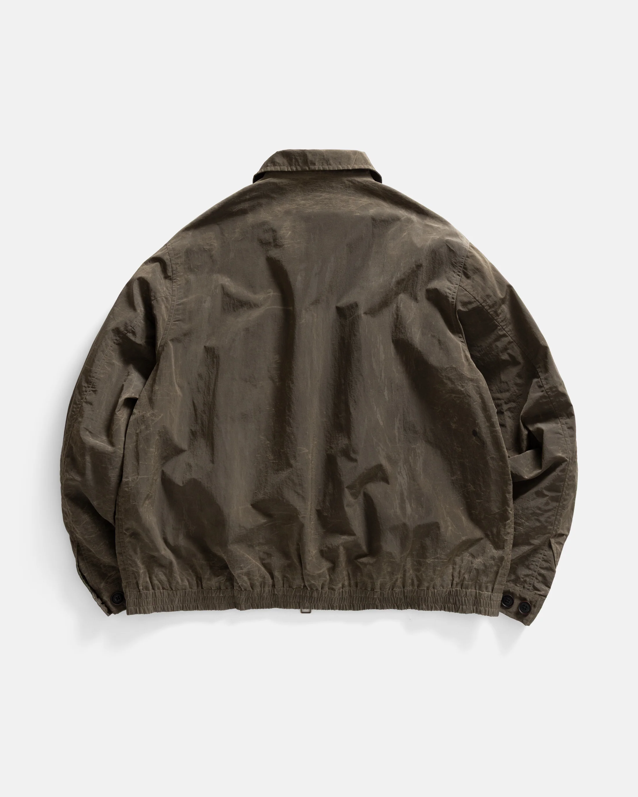 ALE FULL-ZIP BLOUSON - OLIVE BROWN WAXED NYLON - Image 8