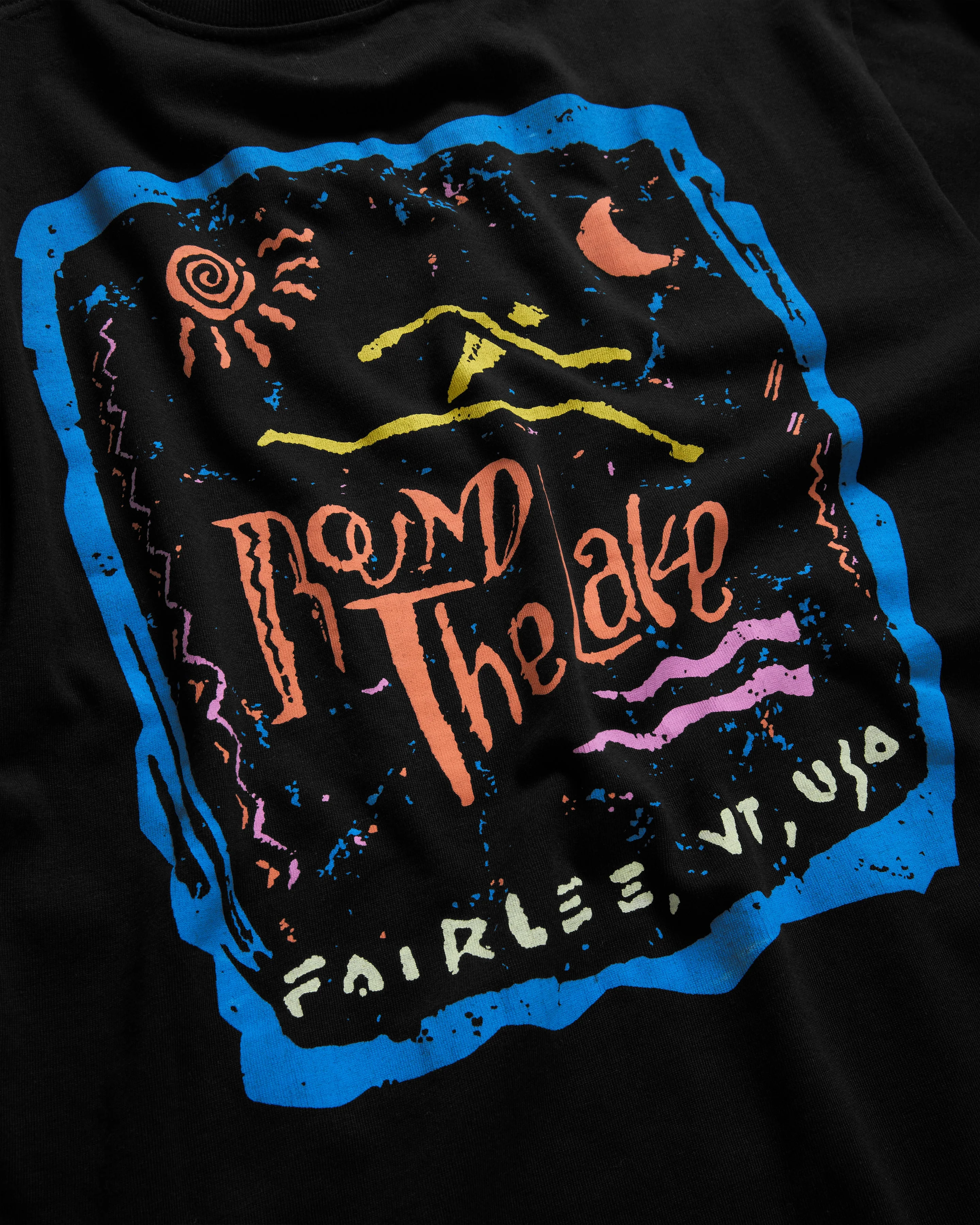 "ROUND THE LAKE" ALY TEE - BLACK 7.75 oz. ALL SEASON COTTON JERSEY - Image 4