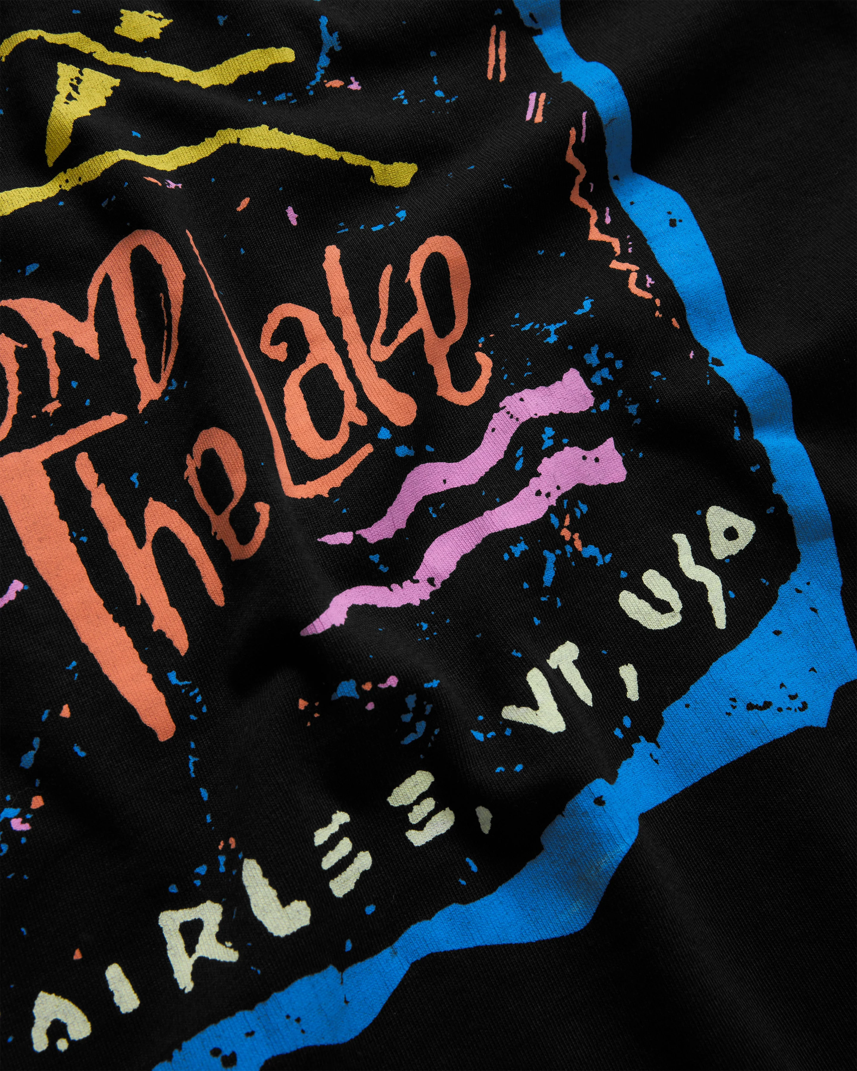 "ROUND THE LAKE" ALY TEE - BLACK 7.75 oz. ALL SEASON COTTON JERSEY - Image 5
