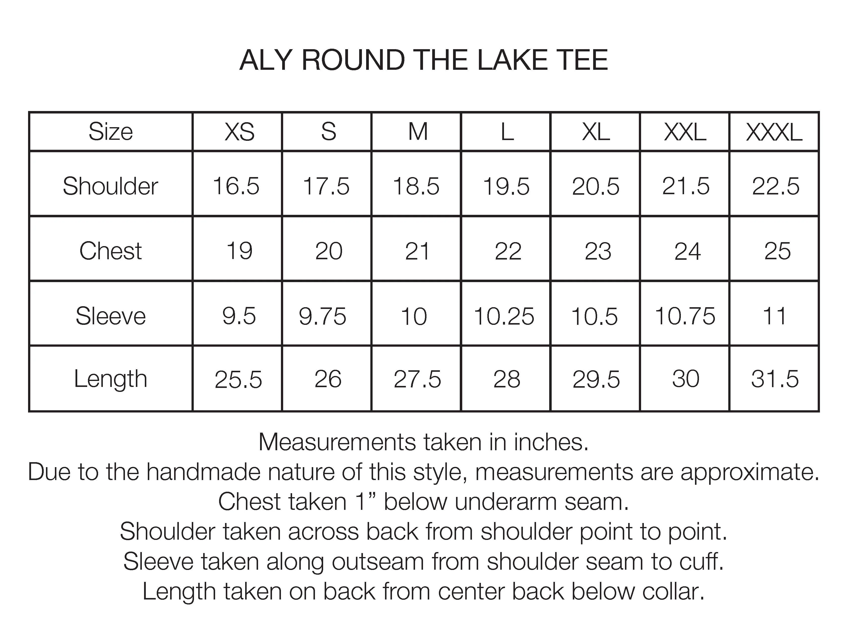 "ROUND THE LAKE" ALY TEE - BLACK 7.75 oz. ALL SEASON COTTON JERSEY - Image 6