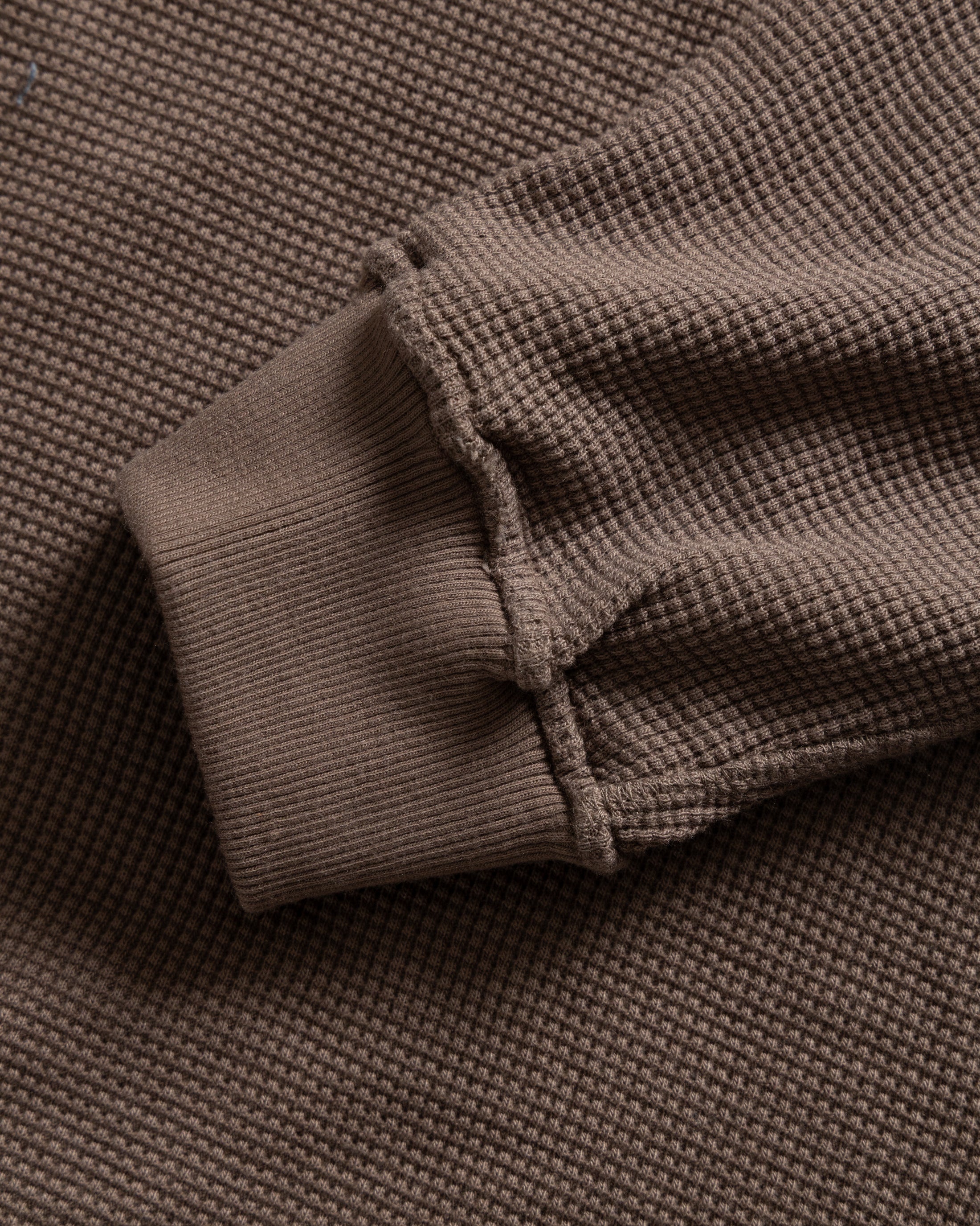ARIZ LONG SLEEVE CREWNECK - FALCON BROWN LIGHTWEIGHT TECH COTTON THERMAL - Image 3