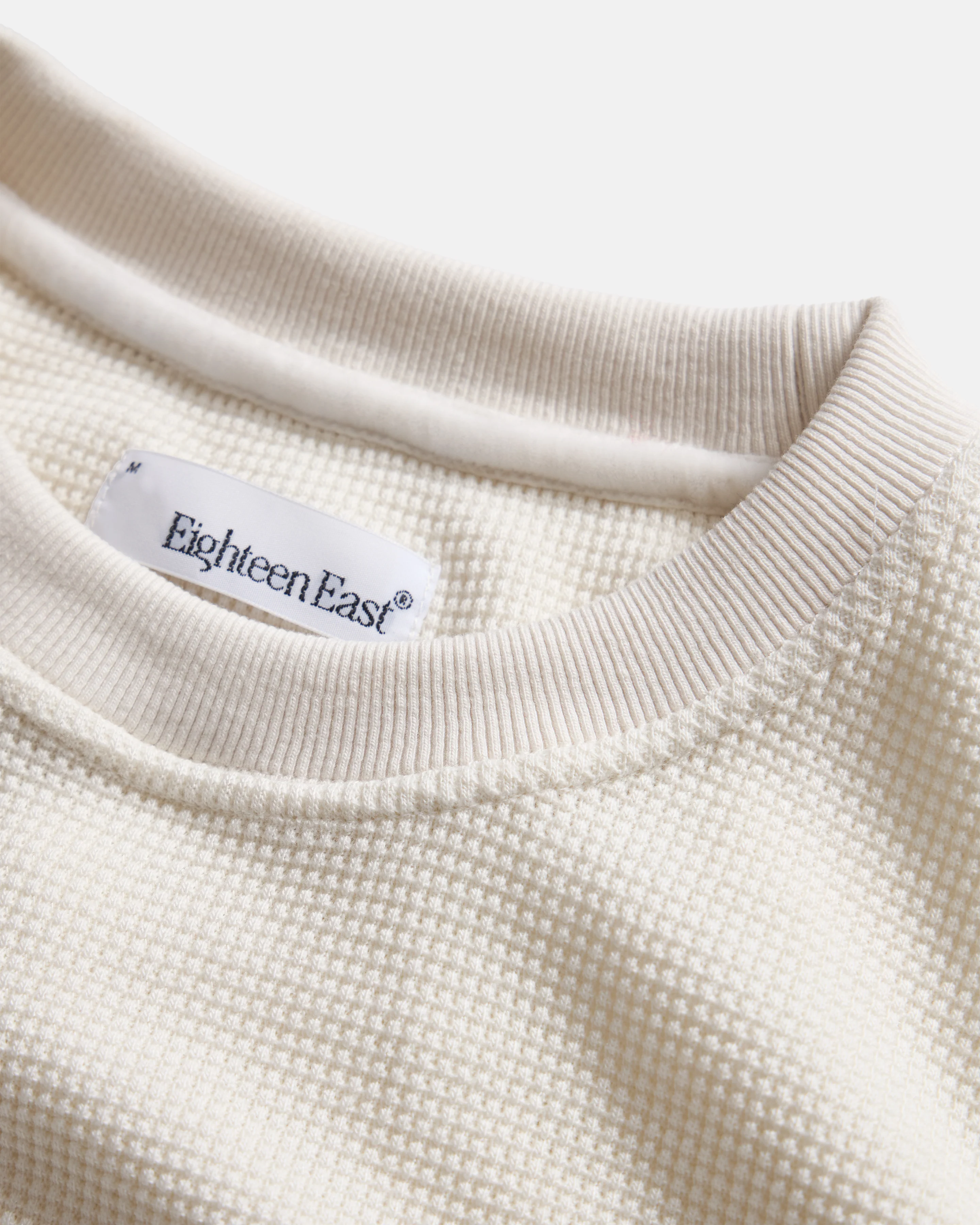 ARIZ LONG SLEEVE CREWNECK - IVORY LIGHTWEIGHT TECH COTTON THERMAL - Image 3