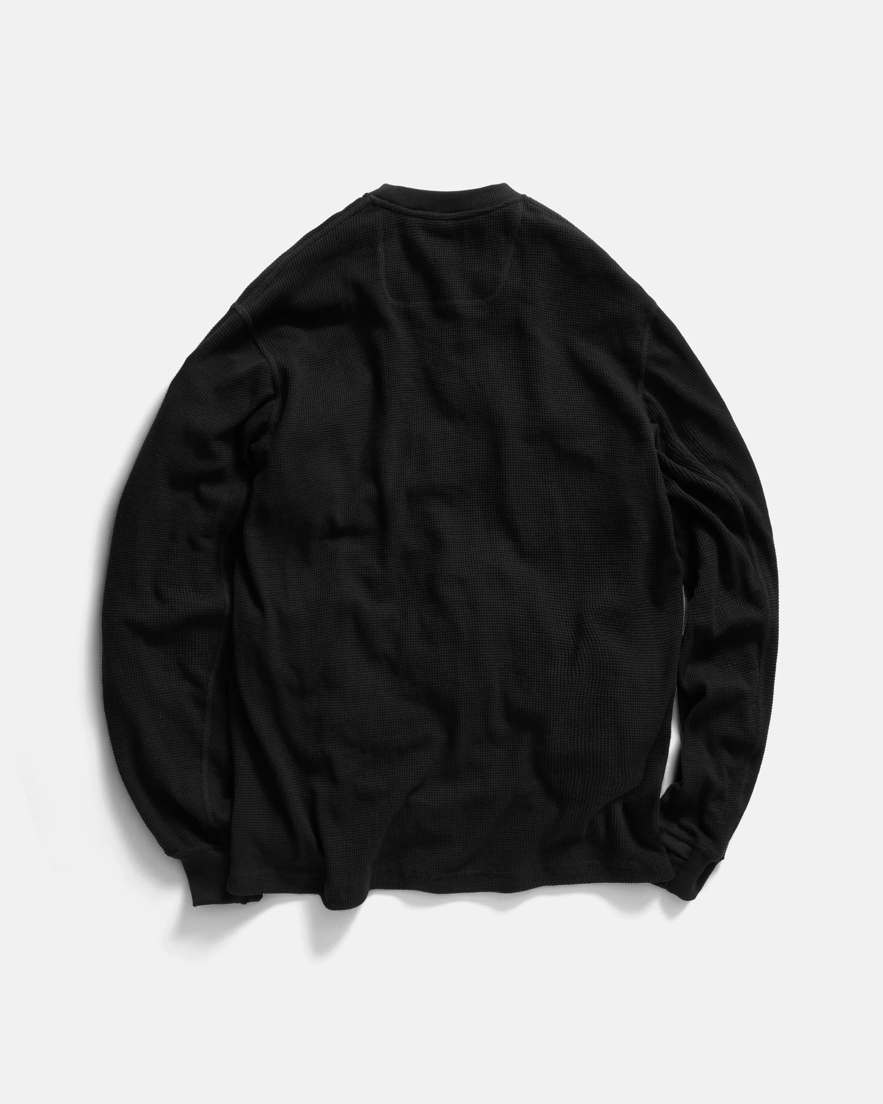 ARIZ LONG SLEEVE CREWNECK - BLACK LIGHTWEIGHT TECH COTTON THERMAL - Image 4