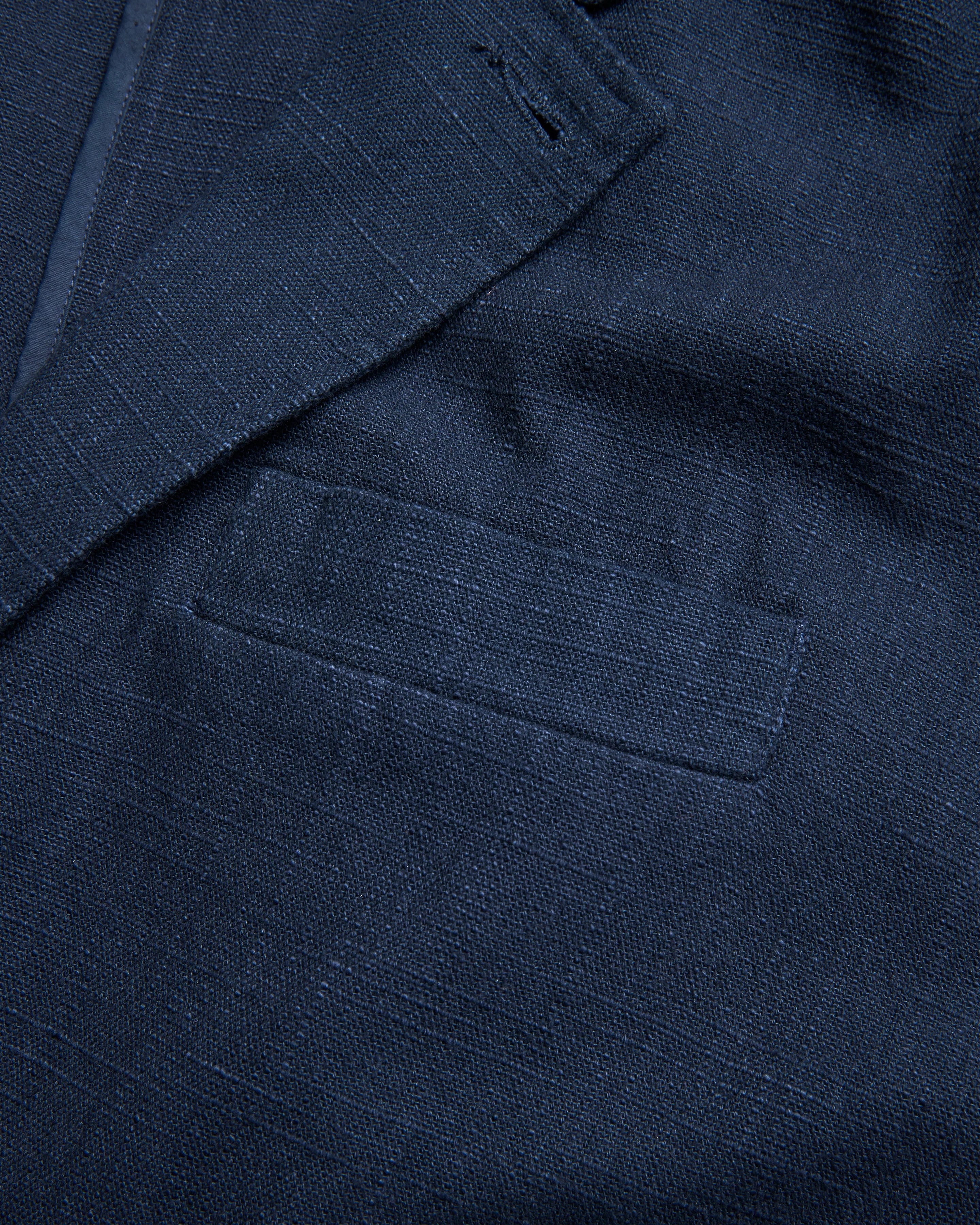 ASHEVILLE OVERSIZED BLAZER - WASHED NAVY COTTON THICK & THIN BASKETWEAVE - Image 4