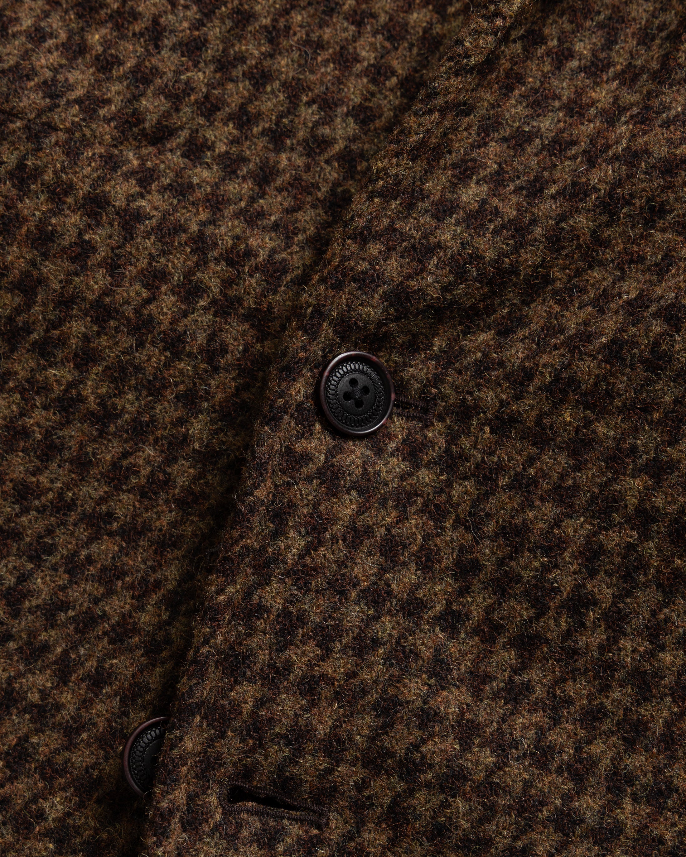 ASHEVILLE OVERSIZED BLAZER - OLIVE / FONDENTE BROWN WOOLEN HOUNDSTOOTH TWEED - Image 5