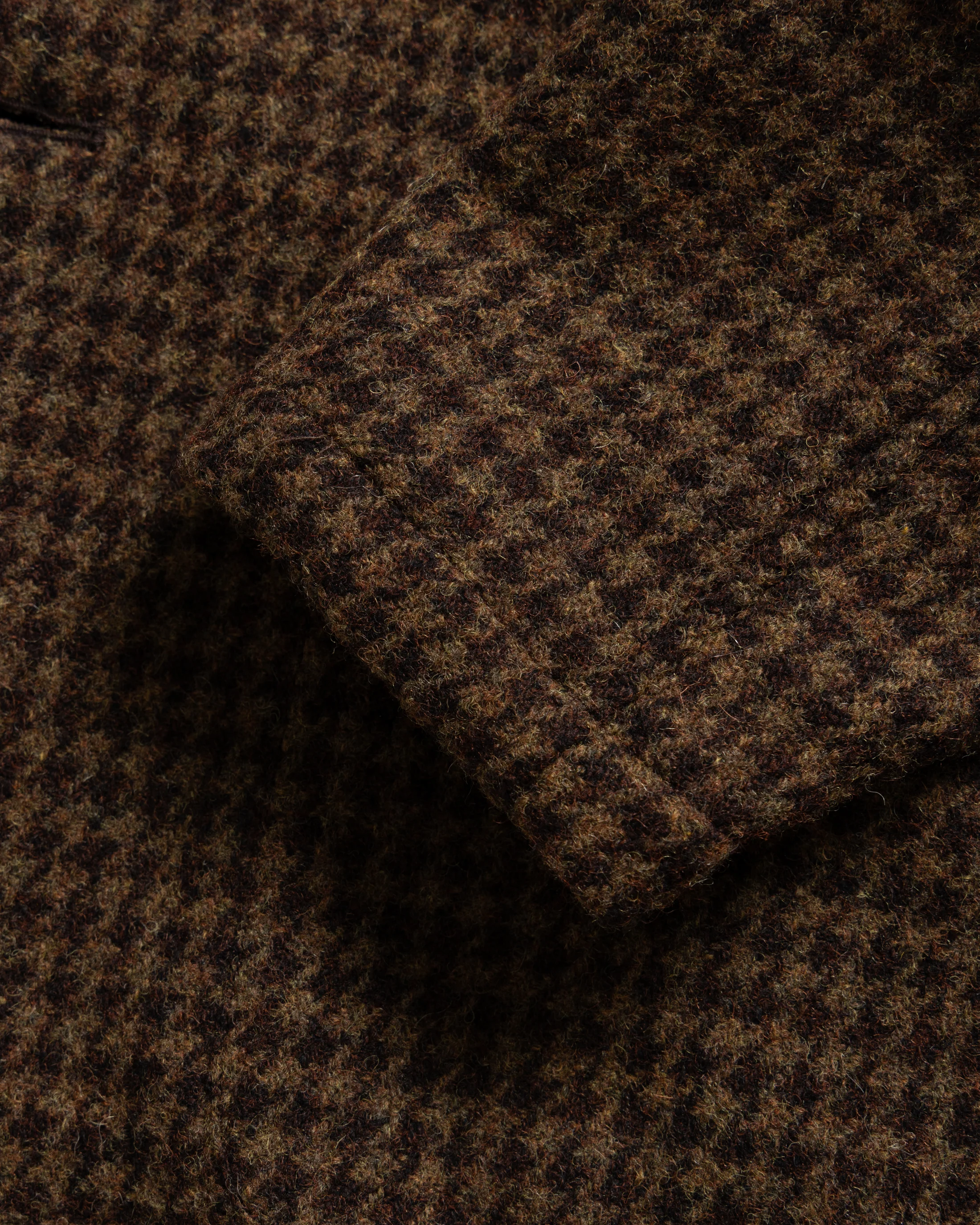 ASHEVILLE OVERSIZED BLAZER - OLIVE / FONDENTE BROWN WOOLEN HOUNDSTOOTH TWEED - Image 7
