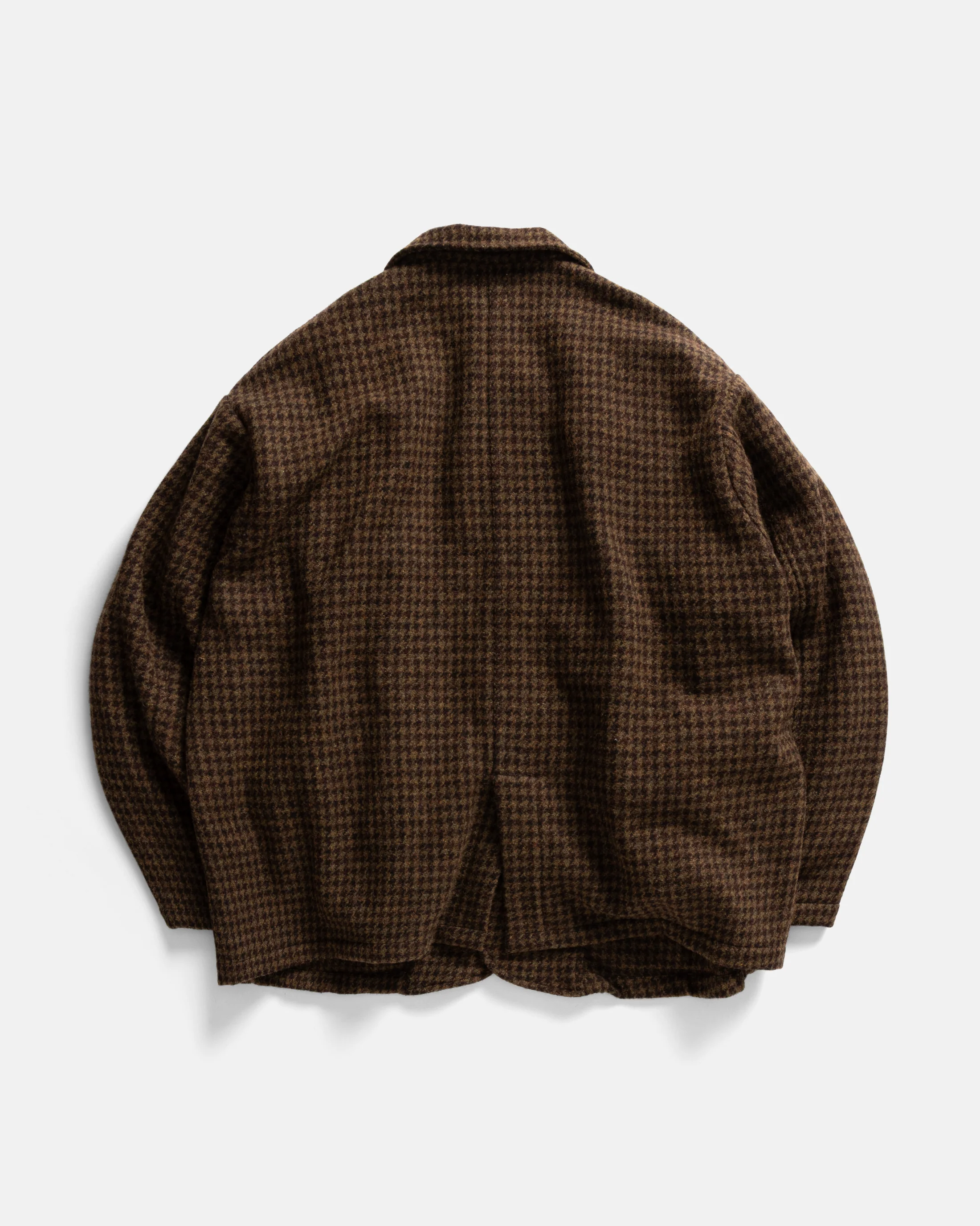 ASHEVILLE OVERSIZED BLAZER - OLIVE / FONDENTE BROWN WOOLEN HOUNDSTOOTH TWEED - Image 9