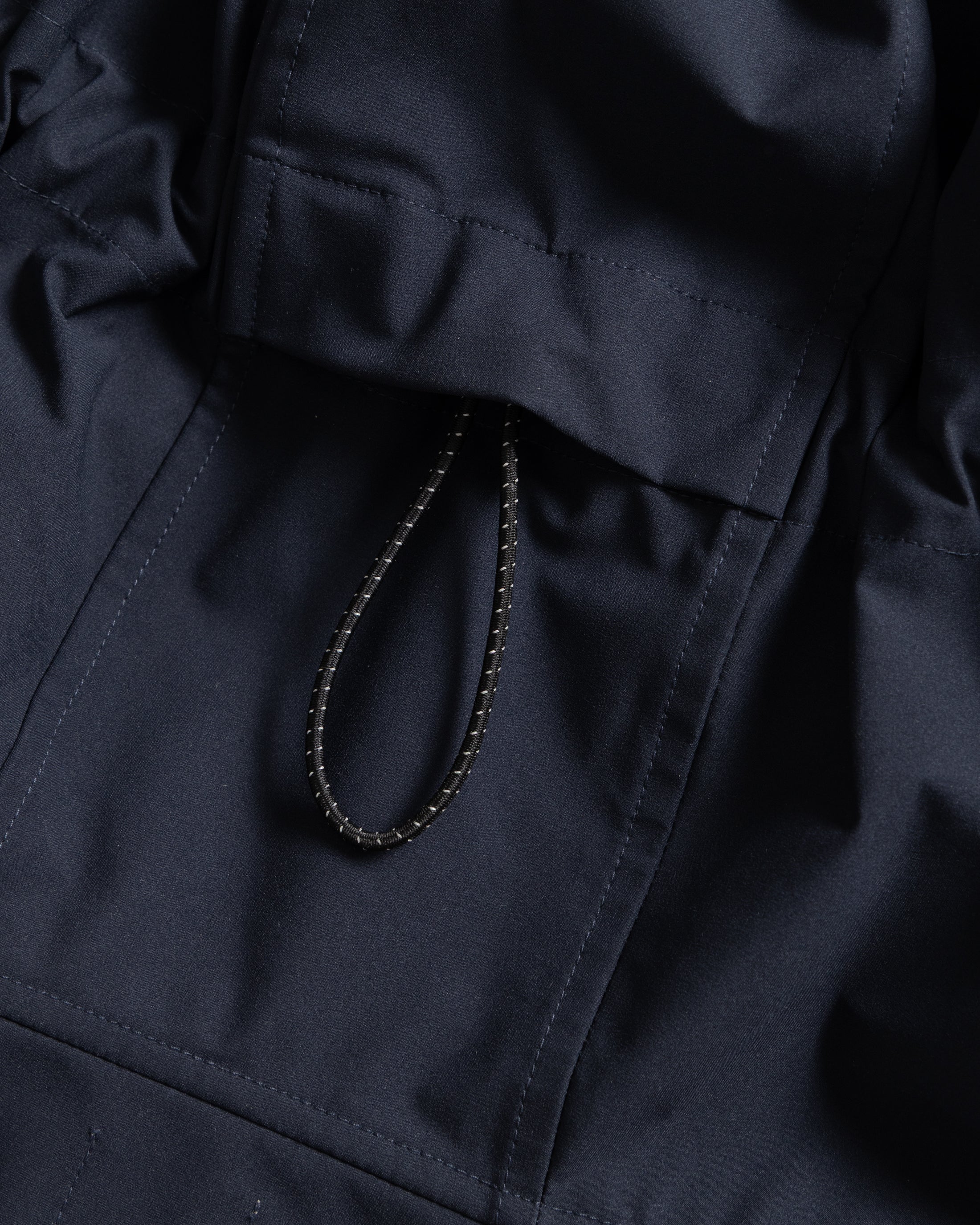 ASYMMETRICAL RAINSHADOW HOODED VEST - NOCTURN NAVY WATER-REPELLENT 3L BONDED MEMBRANE - Image 7