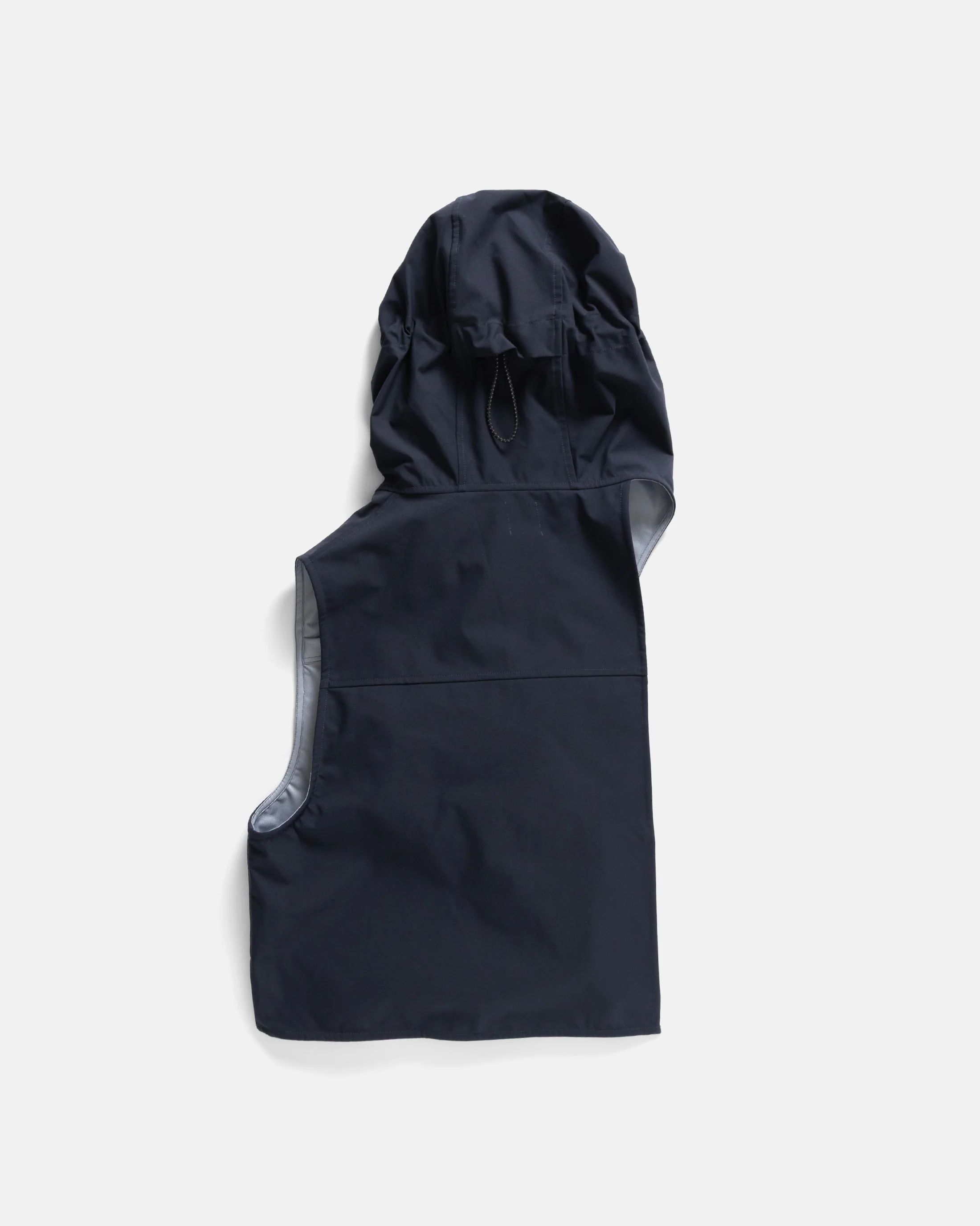ASYMMETRICAL RAINSHADOW HOODED VEST - NOCTURN NAVY WATER-REPELLENT 3L BONDED MEMBRANE - Image 8