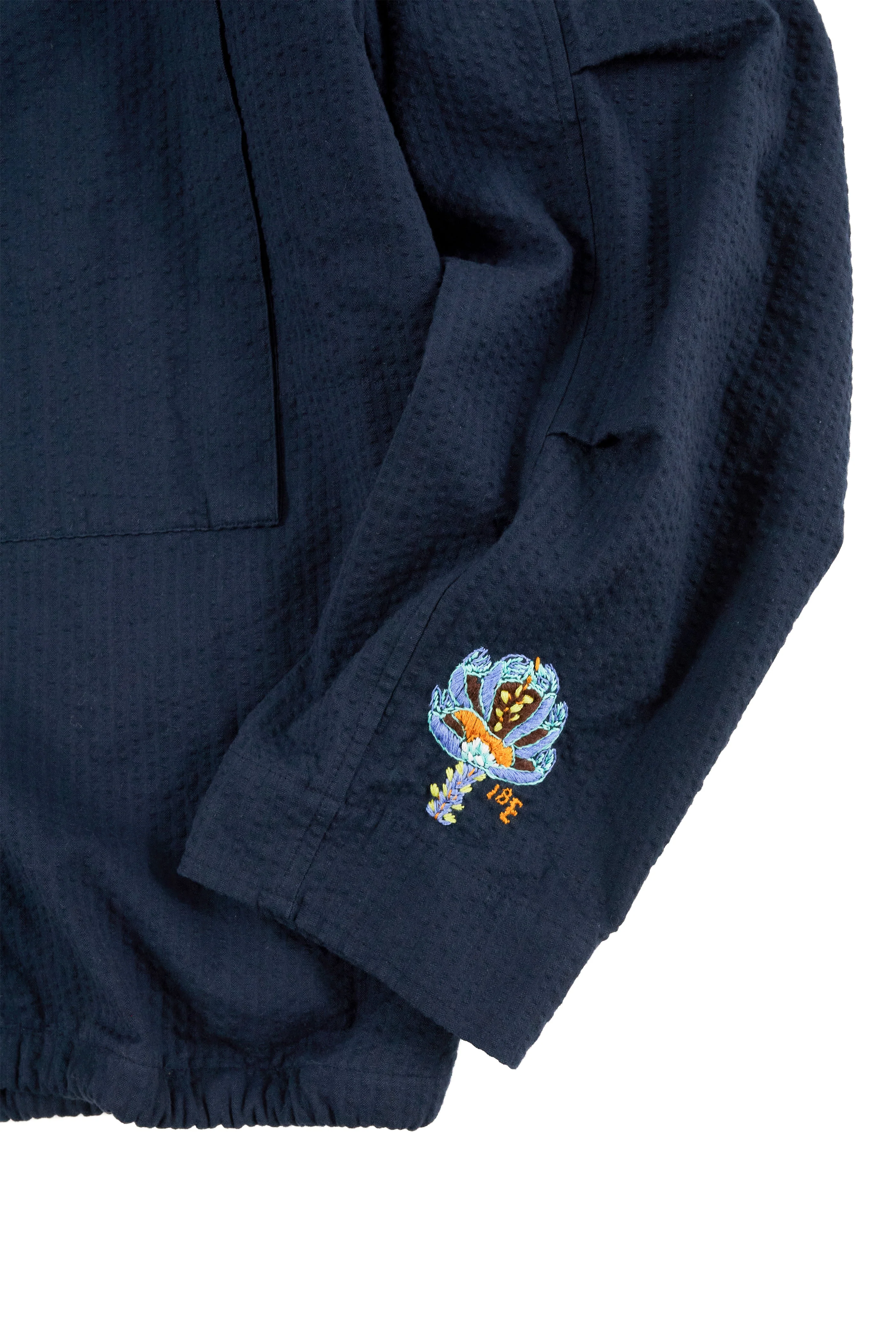 ATLAS HOODED WINDBREAKER - MIDNIGHT COTTON SEERSUCKER - Image 3