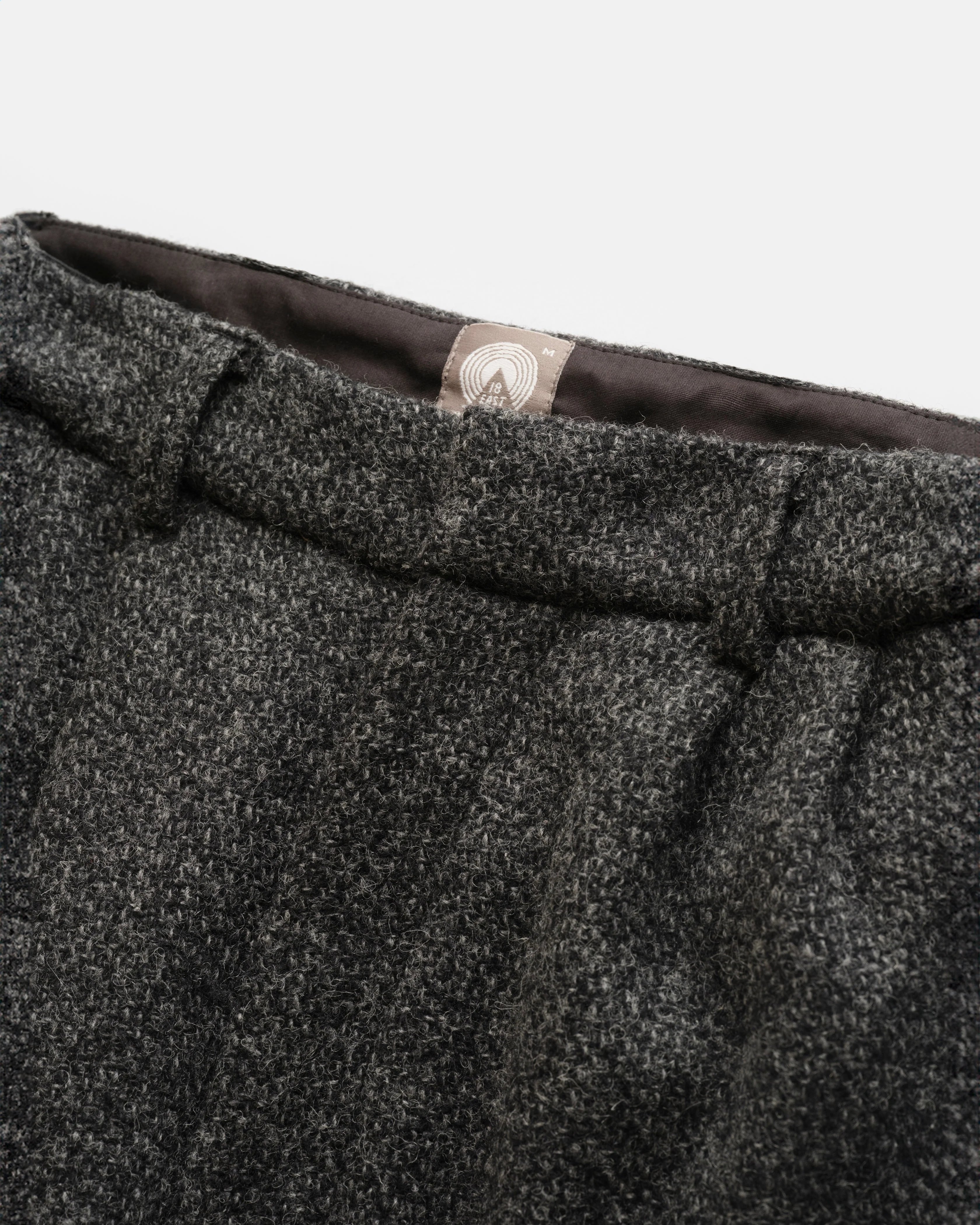 AUSTEN DOUBLE PLEATED PANT - CHARCOAL WOOL TWEED CORDUROY - Image 2
