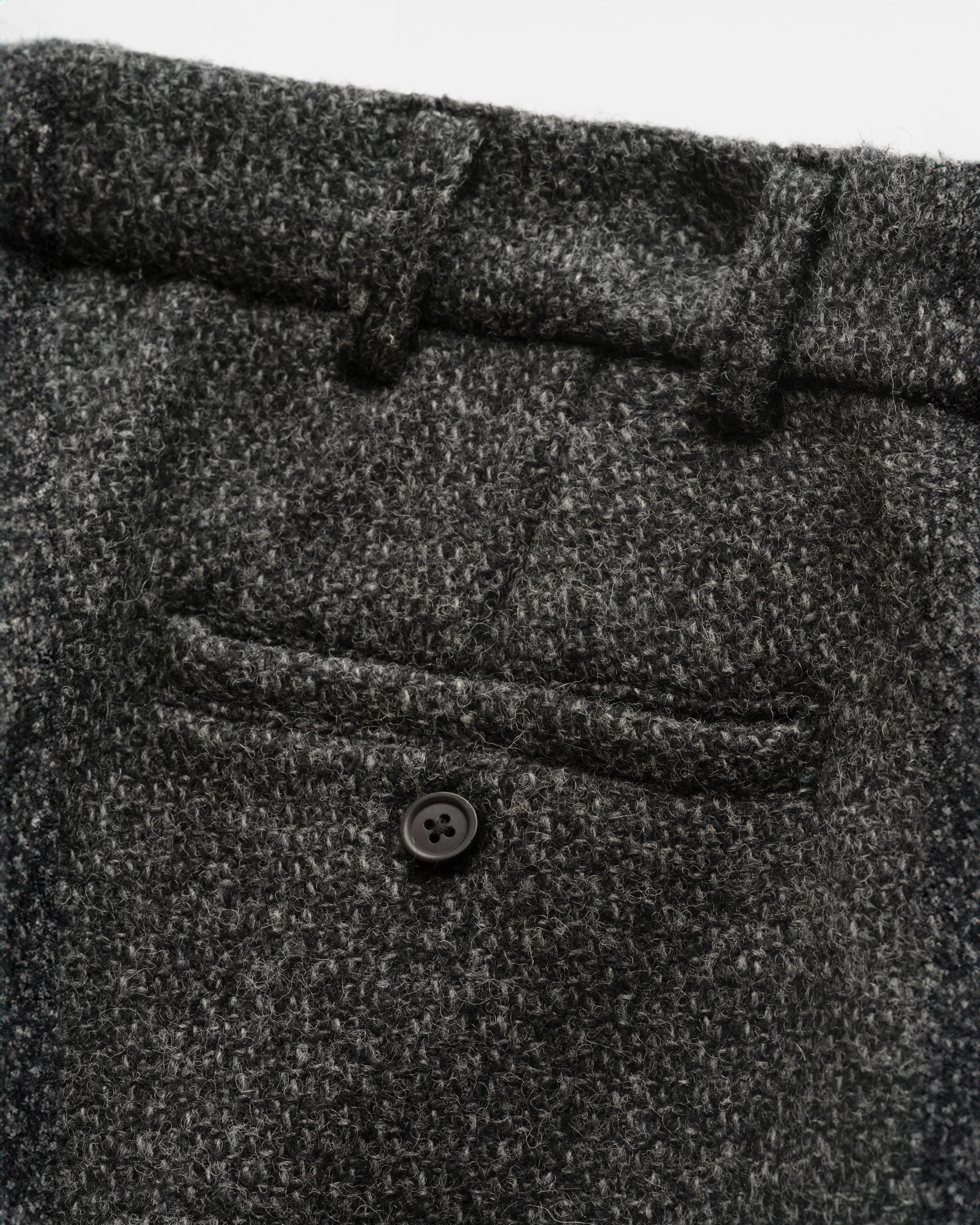 AUSTEN DOUBLE PLEATED PANT - CHARCOAL WOOL TWEED CORDUROY - Image 3