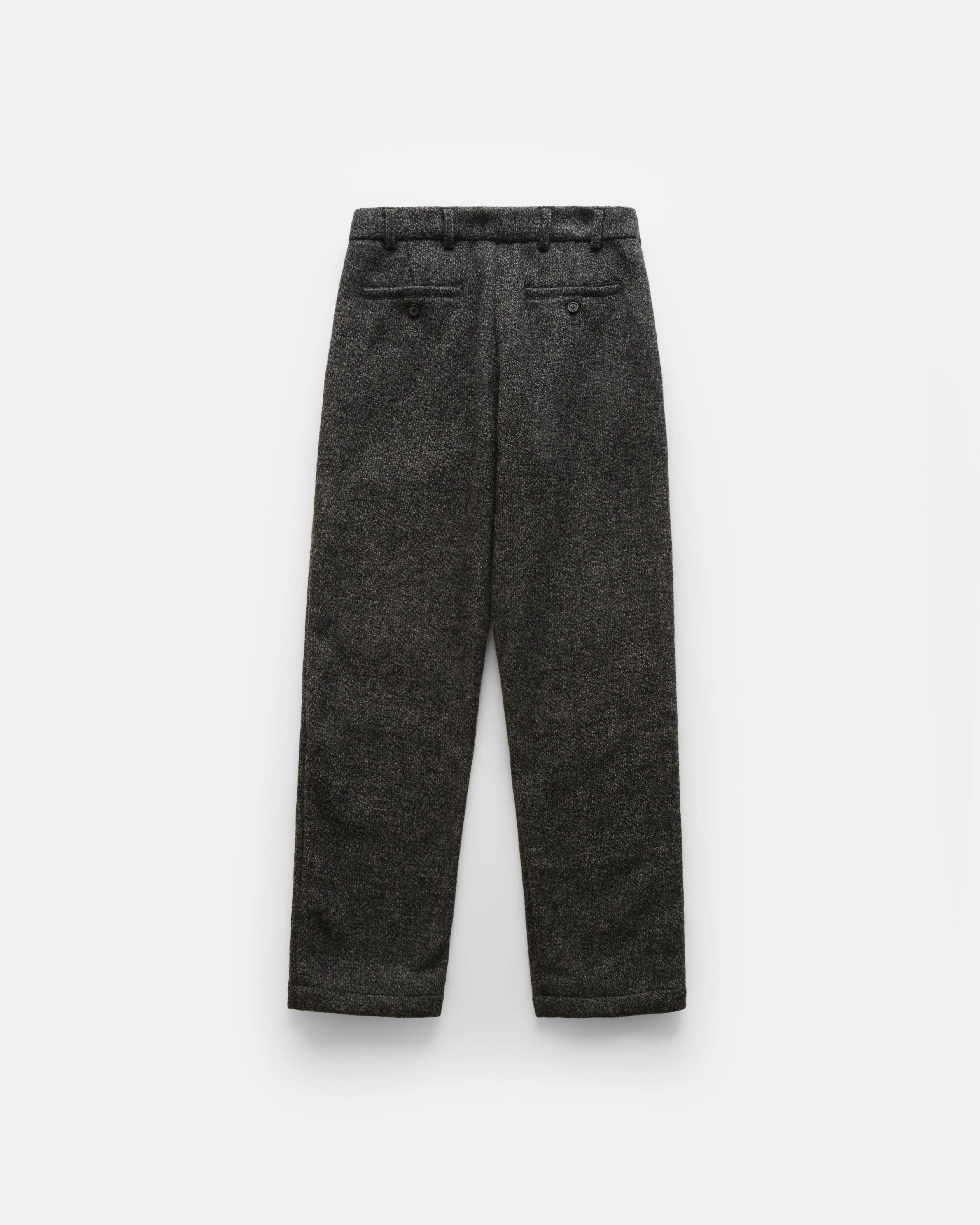 AUSTEN DOUBLE PLEATED PANT - CHARCOAL WOOL TWEED CORDUROY - Image 4