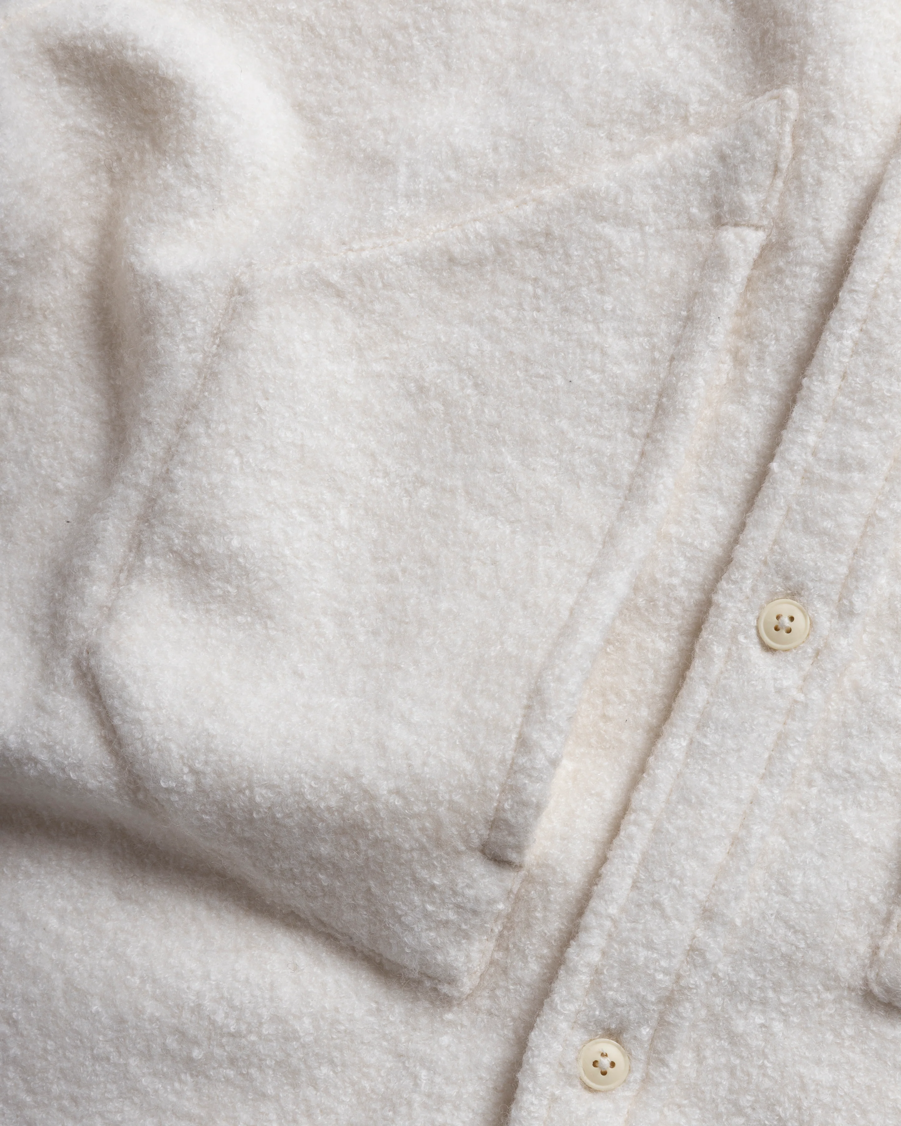 BACLIFF ABSTRACT POCKET WORK SHIRT - SALT WOOLEN BOUCLÉ - Image 5