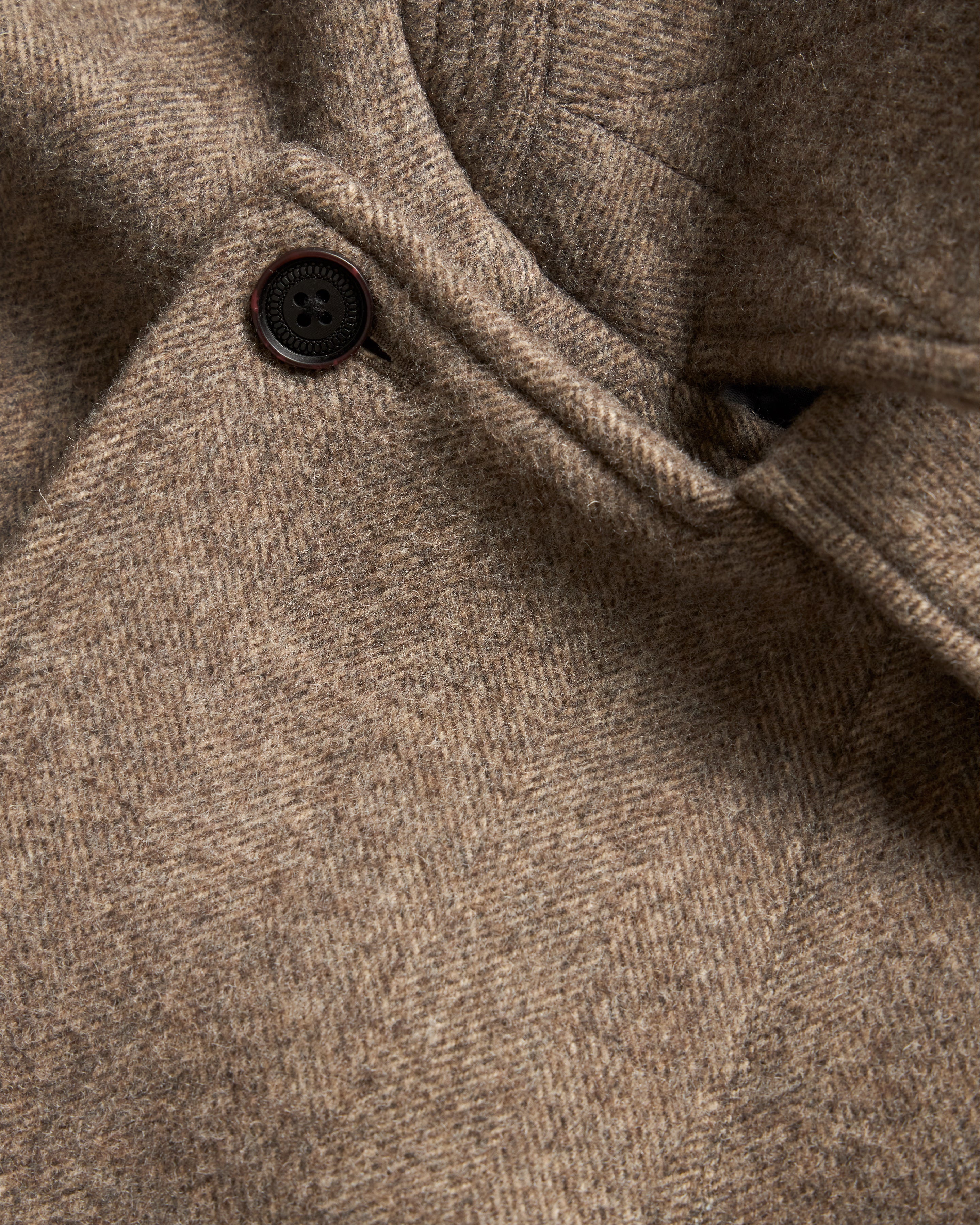 BELTED BRIDGE COAT - BRUSHED WOOLEN HERRINGBONE - Image 3