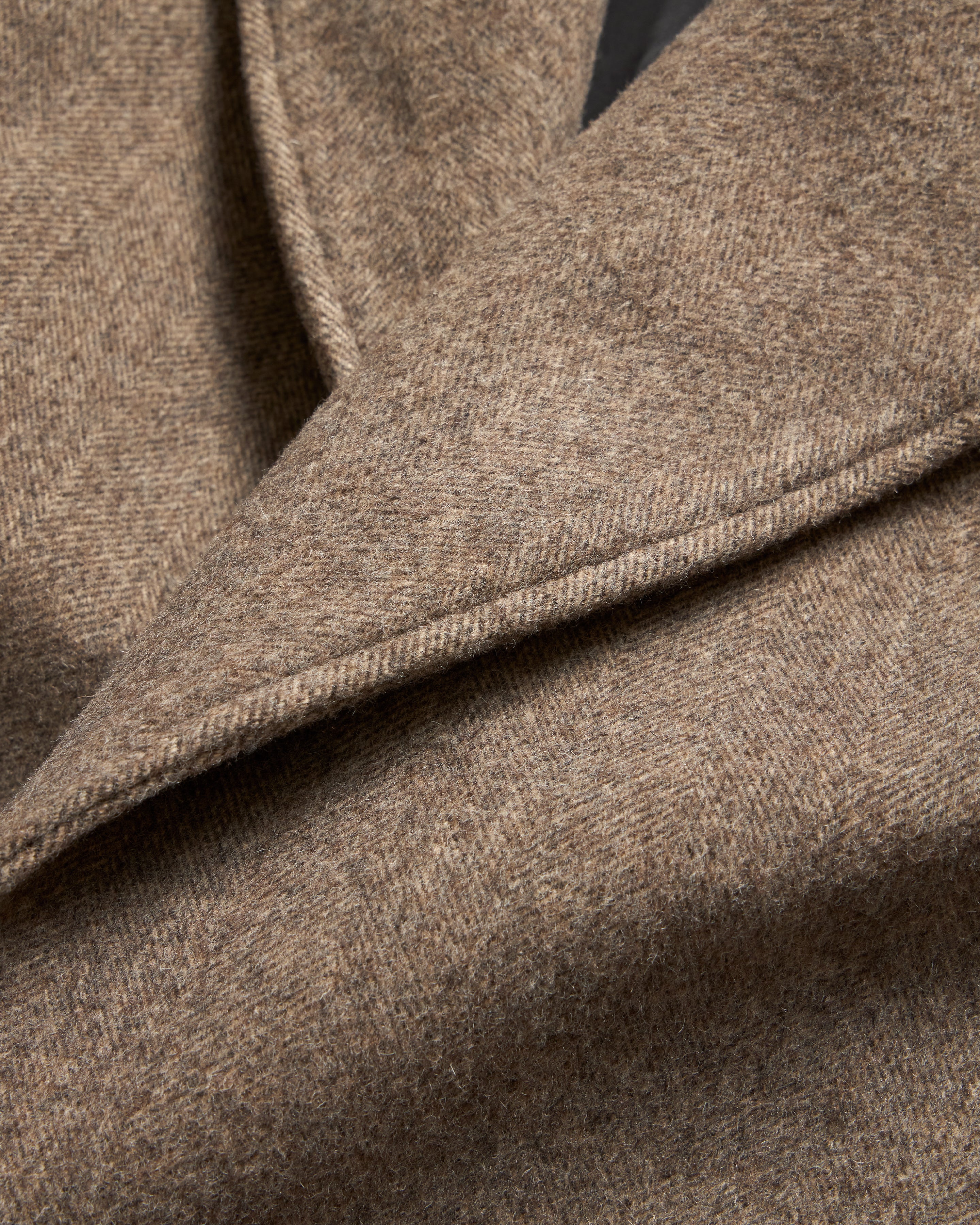 BELTED BRIDGE COAT - BRUSHED WOOLEN HERRINGBONE - Image 4