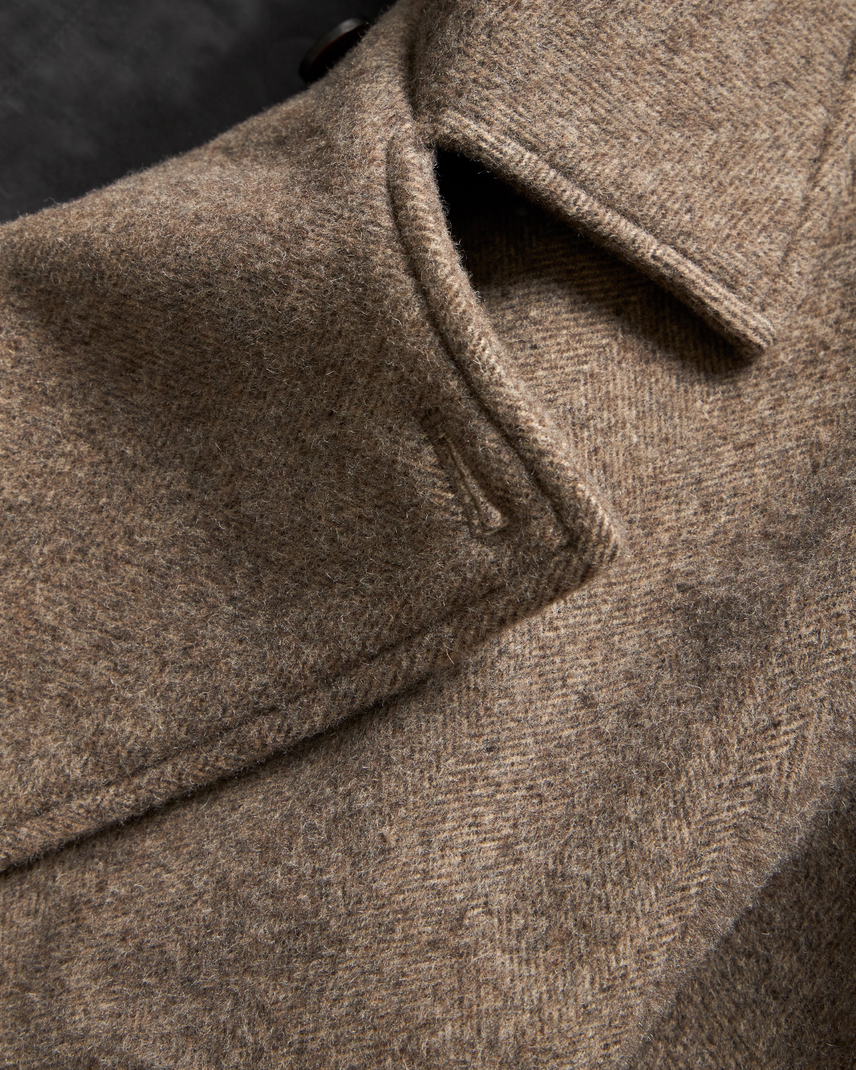 BELTED BRIDGE COAT - BRUSHED WOOLEN HERRINGBONE - Image 5
