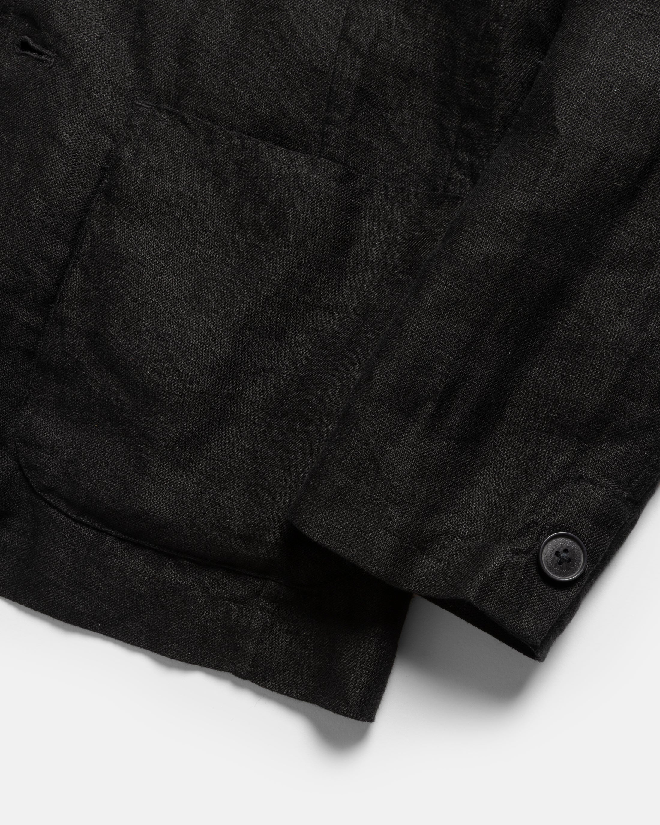 BRERA SINGLE BREASTED BLAZER - BLACK LINEN TWILL - Image 5