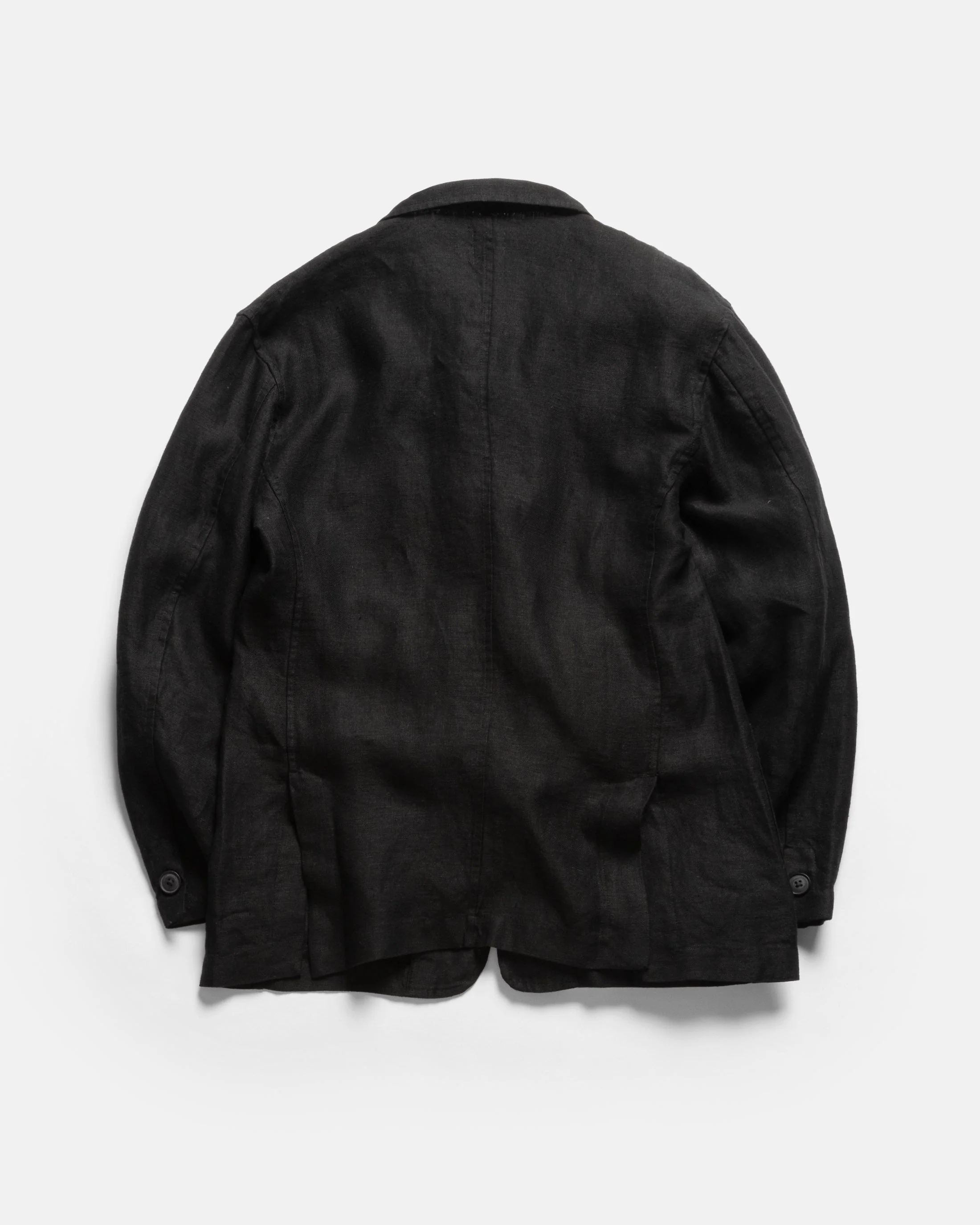 BRERA SINGLE BREASTED BLAZER - BLACK LINEN TWILL - Image 7