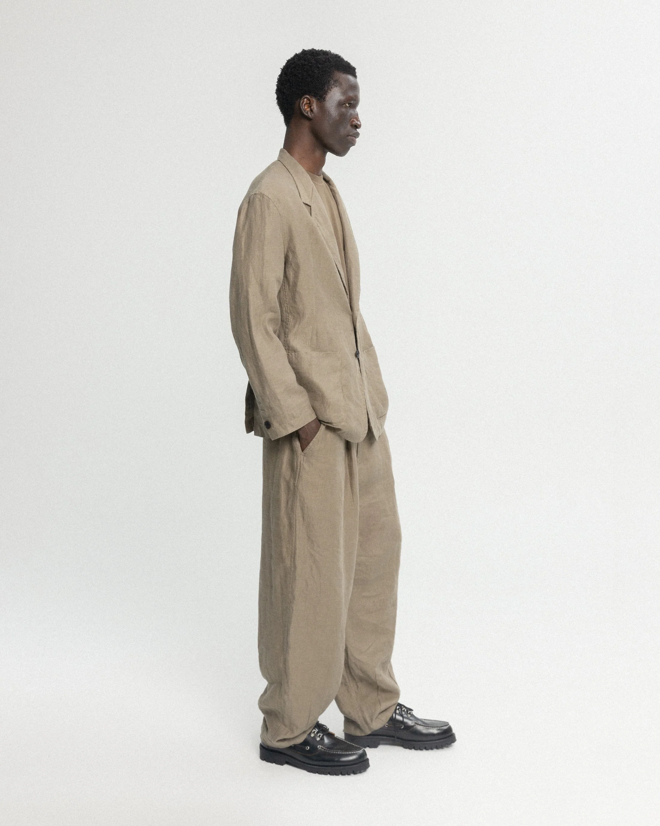 BRERA SINGLE BREASTED BLAZER - FALLEN ROCK LINEN TWILL - Image 4