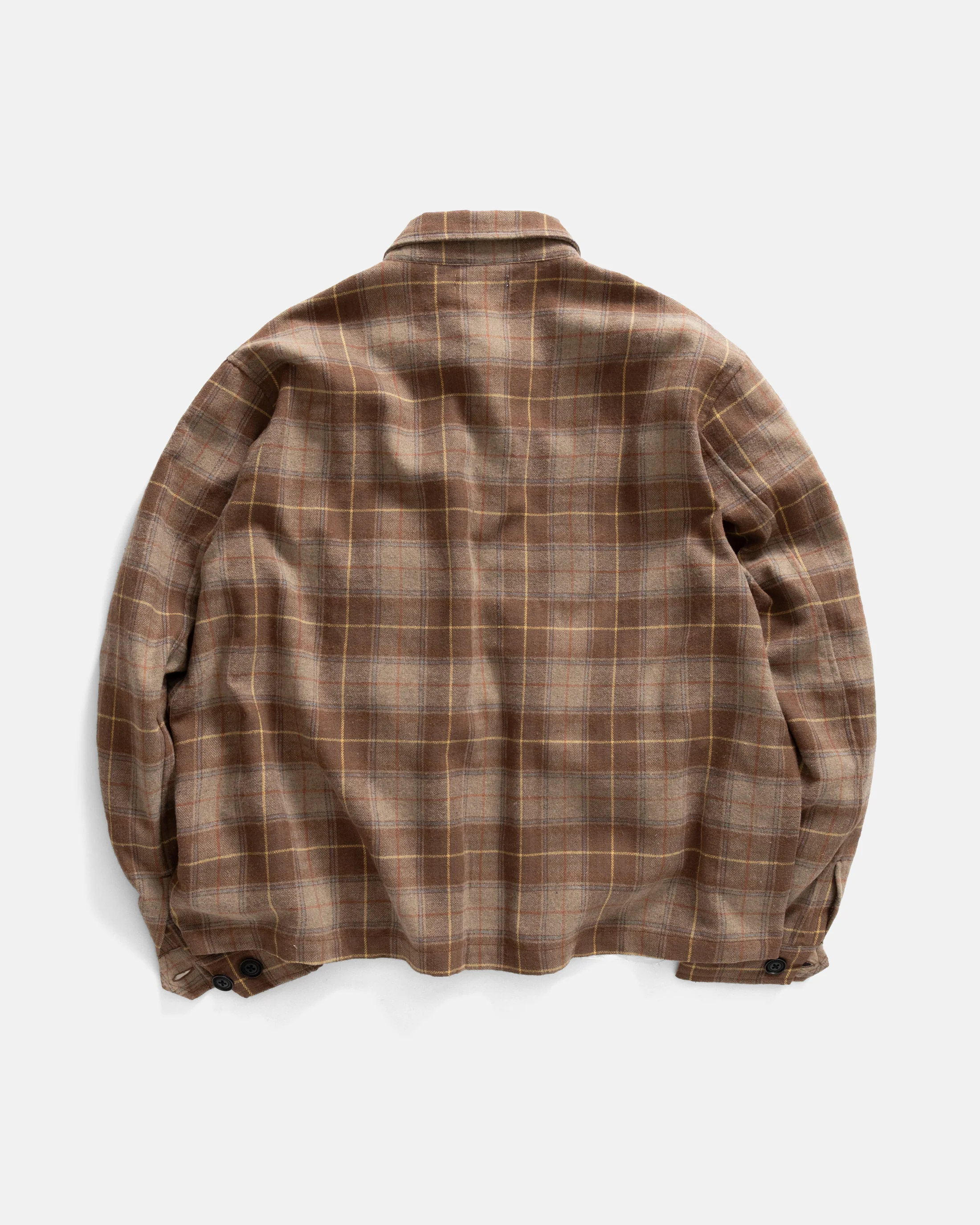 CALEB OVERSHIRT - FAWN / STAG BROWN / DUSTY RED / INDIGO / GOLDENRAY BRUSHED COTTON HERRINGBONE FLANNEL - Image 5