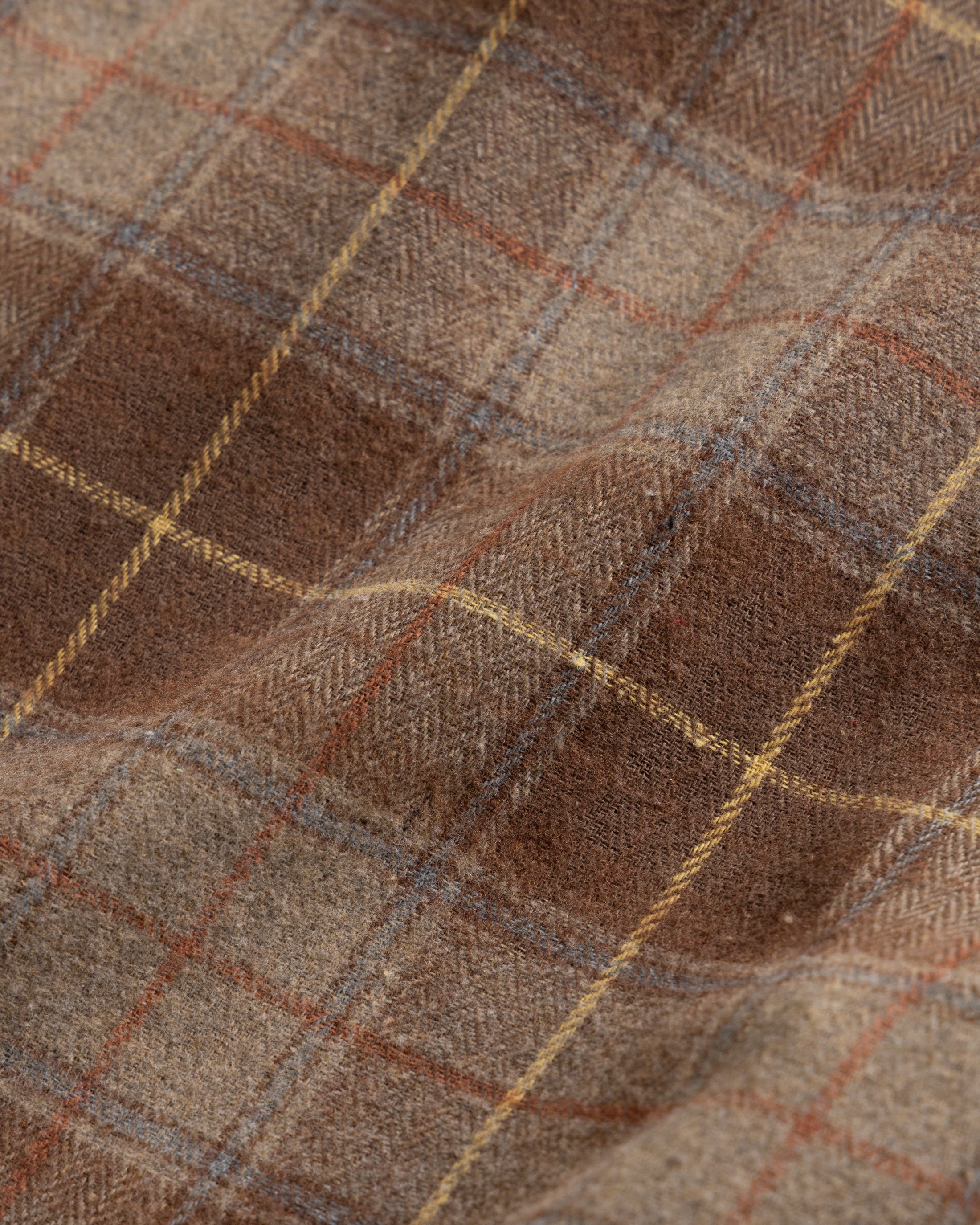 CALEB OVERSHIRT - FAWN / STAG BROWN / DUSTY RED / INDIGO / GOLDENRAY BRUSHED COTTON HERRINGBONE FLANNEL - Image 6
