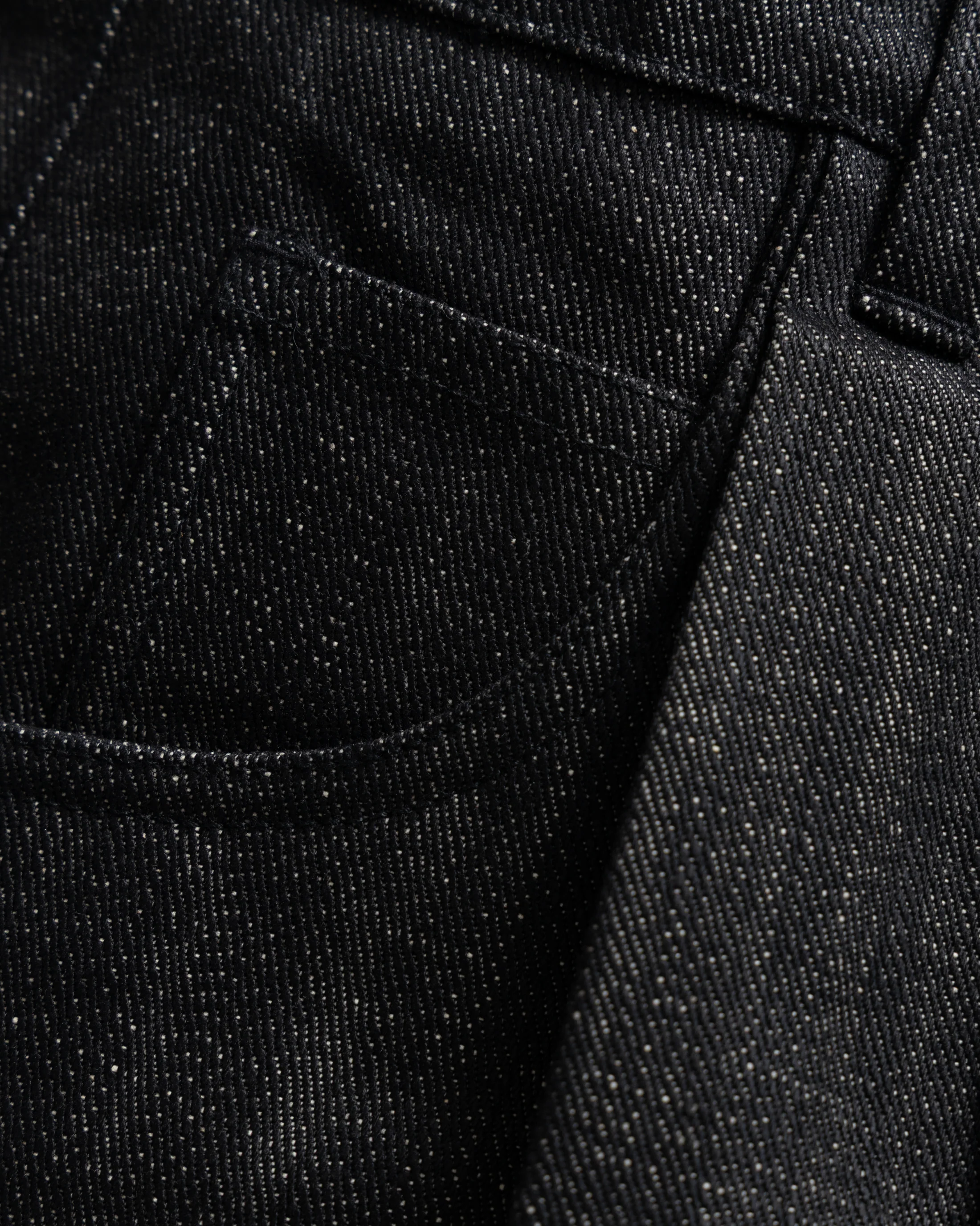 CALISTO DOUBLE PLEATED BIG JEANS - BLACK 13oz. INDIAN RAW DENIM - Image 4