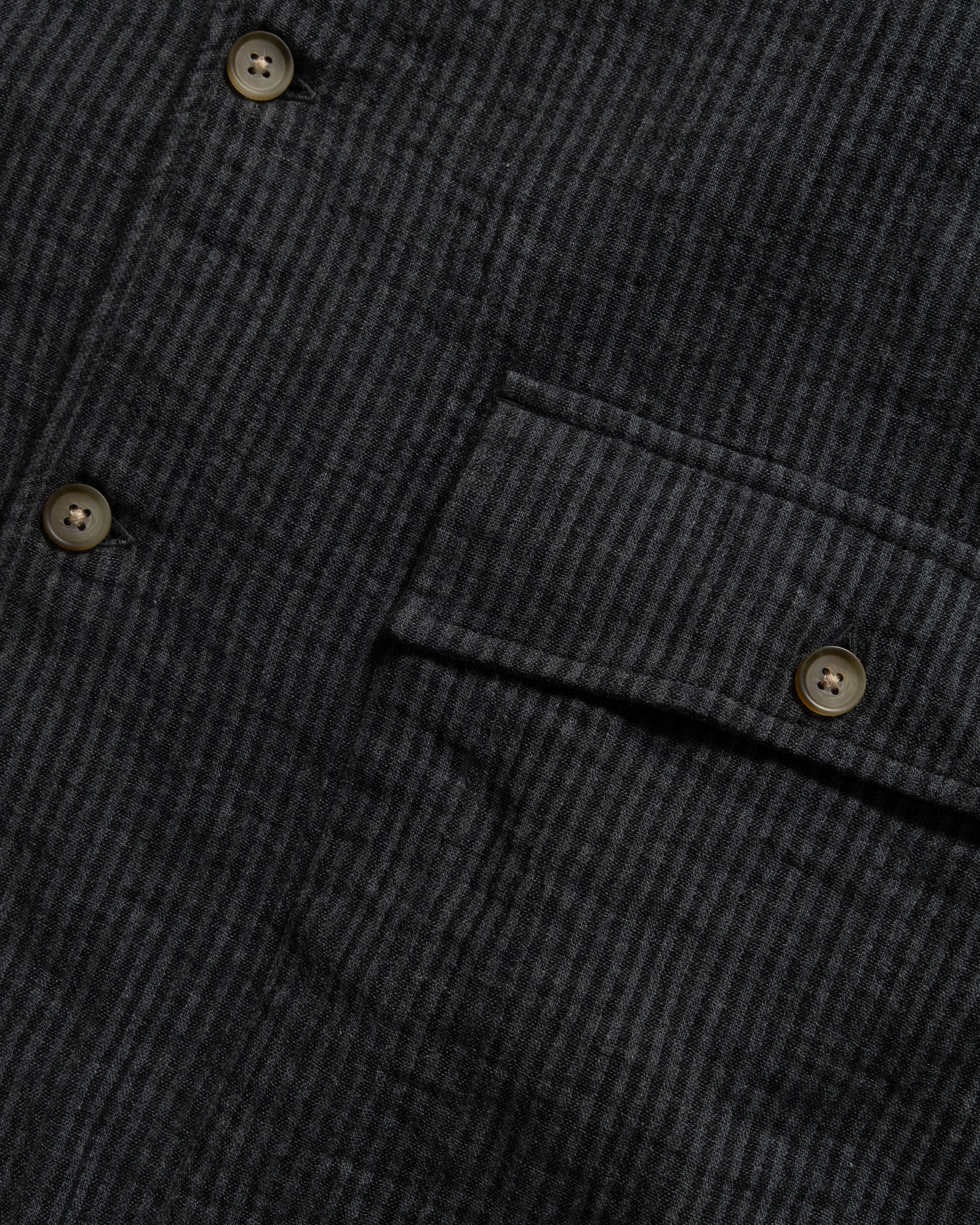 CHAMOIS FLAP POCKET SAM SHIRT - STORM GRAY / BLACK DOUBLE GAUZE COTTON - Image 2