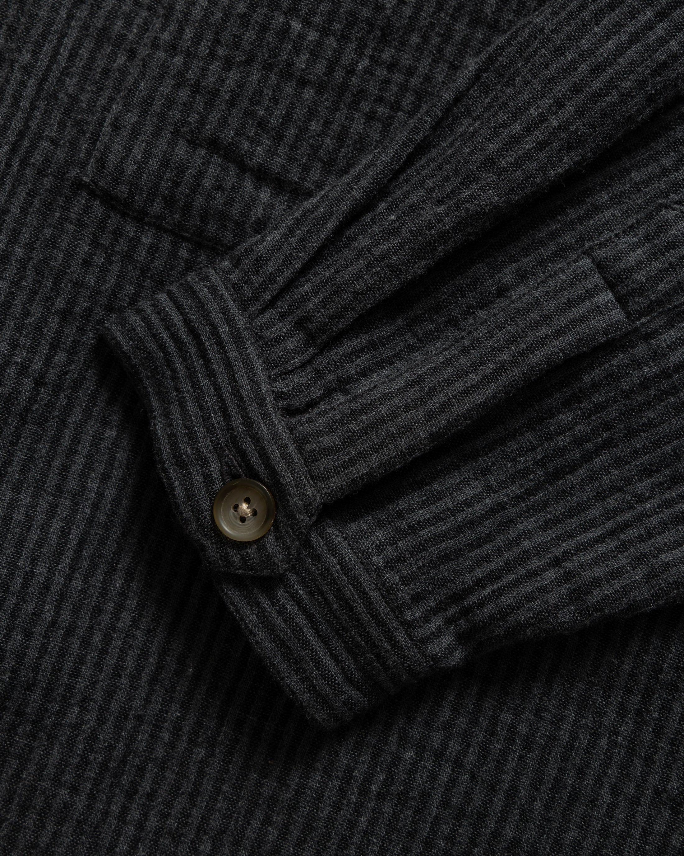 CHAMOIS FLAP POCKET SAM SHIRT - STORM GRAY / BLACK DOUBLE GAUZE COTTON - Image 3