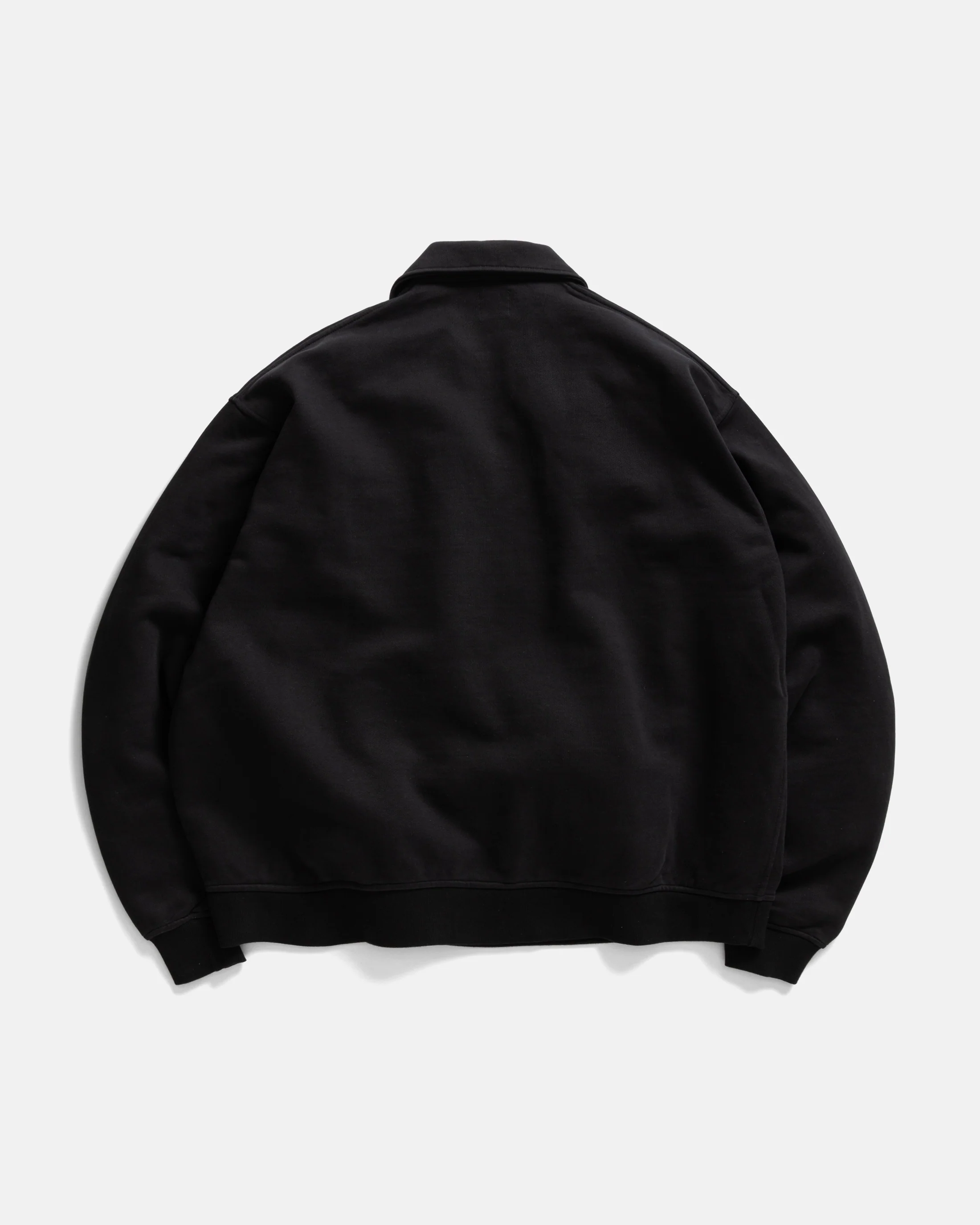 COLLAN ZIP COLLAR SWEATSHIRT - BLACK 19oz. ALL COTTON LOOPBACK TERRY FLEECE - Image 5