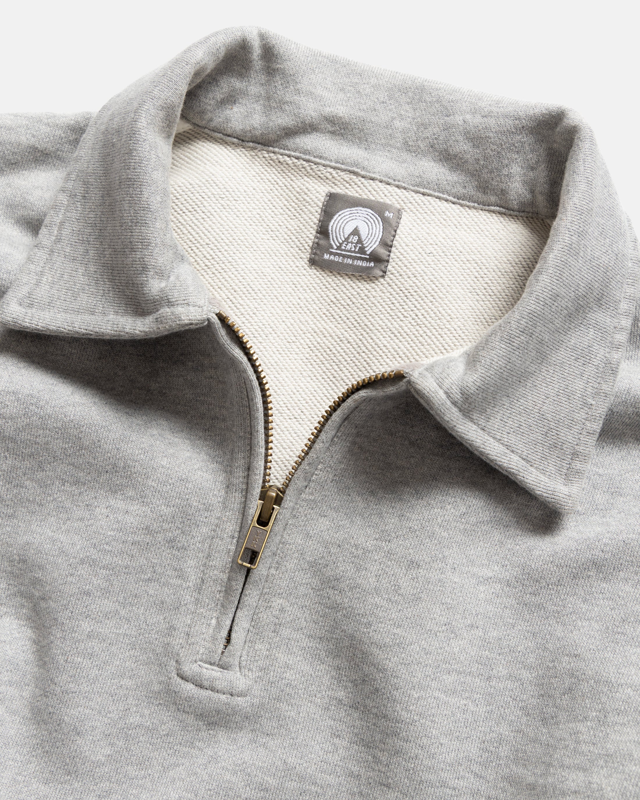 COLLAN ZIP COLLAR SWEATSHIRT - PRACTICE HEATHER 19oz. ALL COTTON LOOPBACK TERRY FLEECE - Image 3