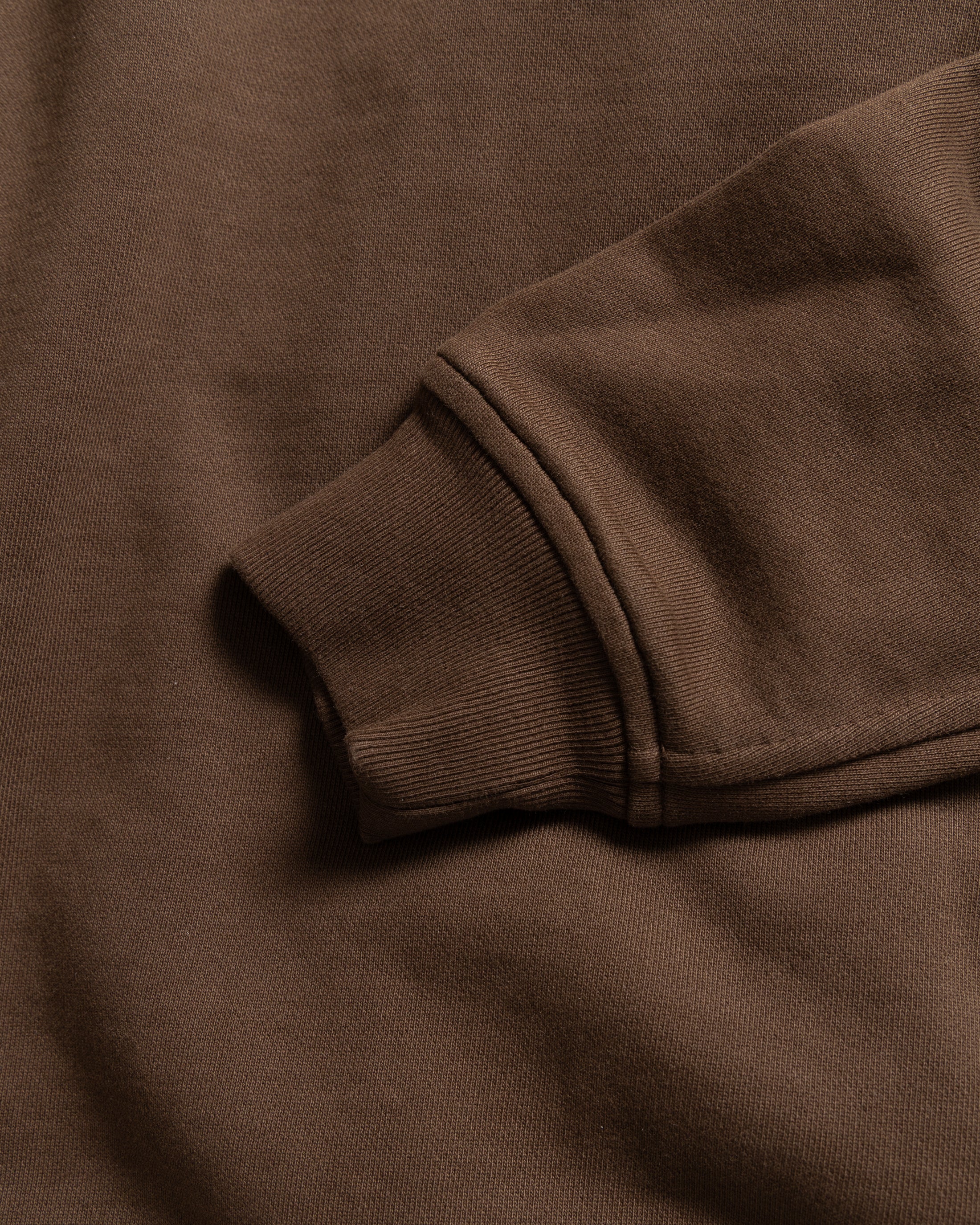 COLLAN ZIP COLLAR SWEATSHIRT - FONDENTE BROWN 19oz. ALL COTTON LOOPBACK TERRY FLEECE - Image 5