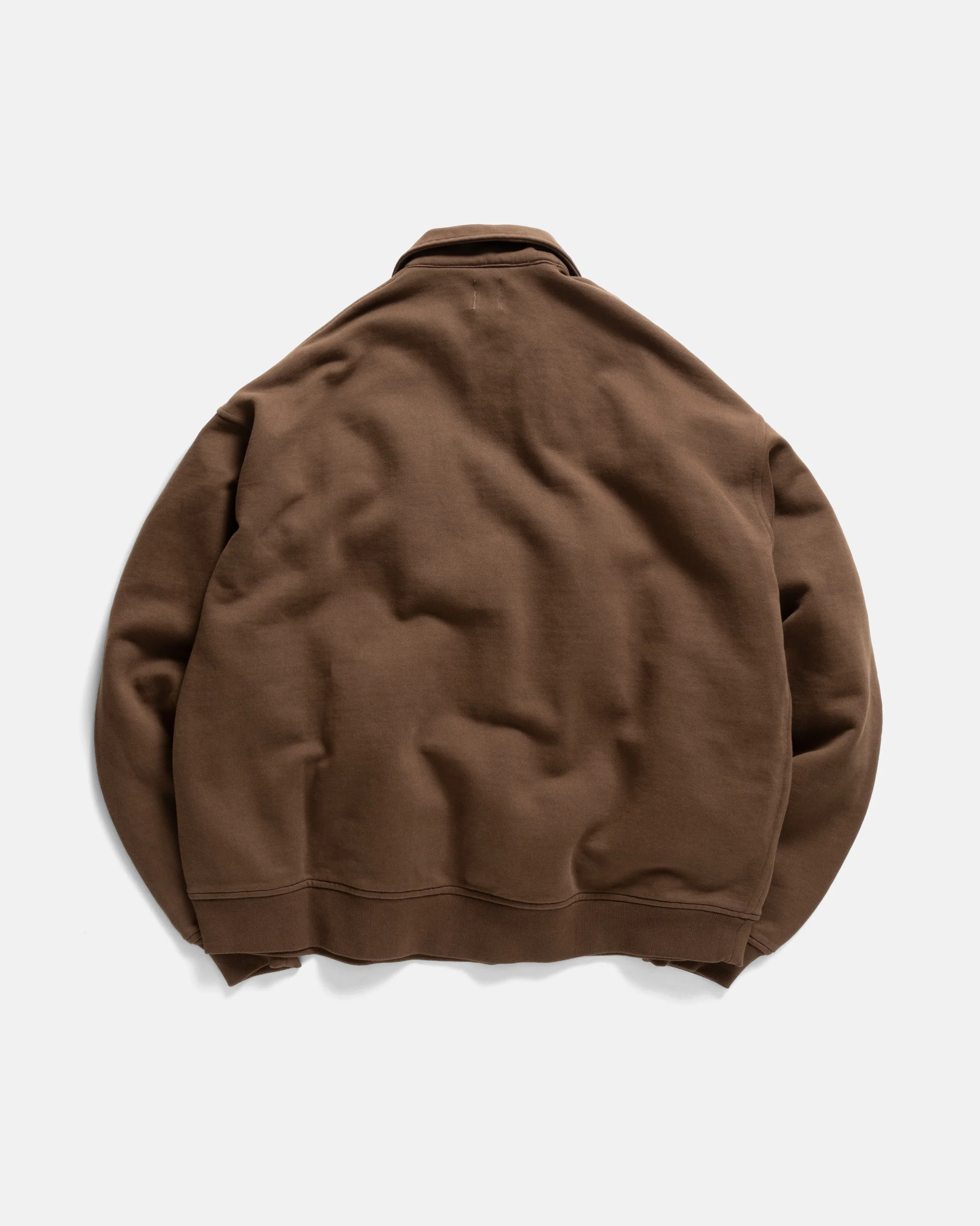 COLLAN ZIP COLLAR SWEATSHIRT - FONDENTE BROWN 19oz. ALL COTTON LOOPBACK TERRY FLEECE - Image 7