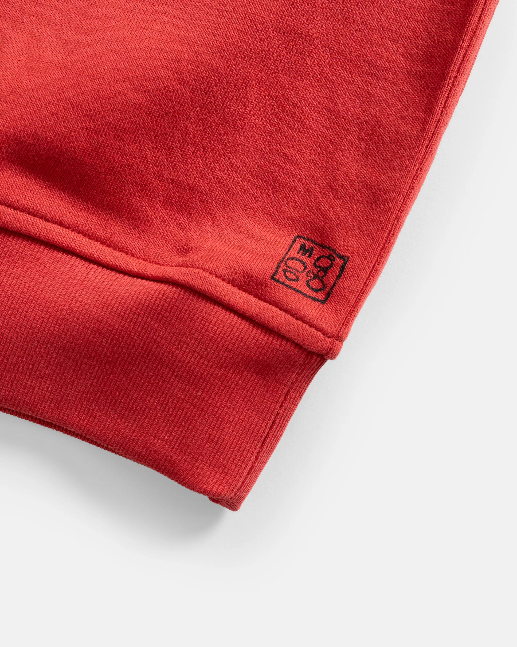 COLLAN ZIP COLLARED SWEATSHIRT - FADED RED 19oz. ALL COTTON LOOPBACK TERRY FLEECE - Image 4