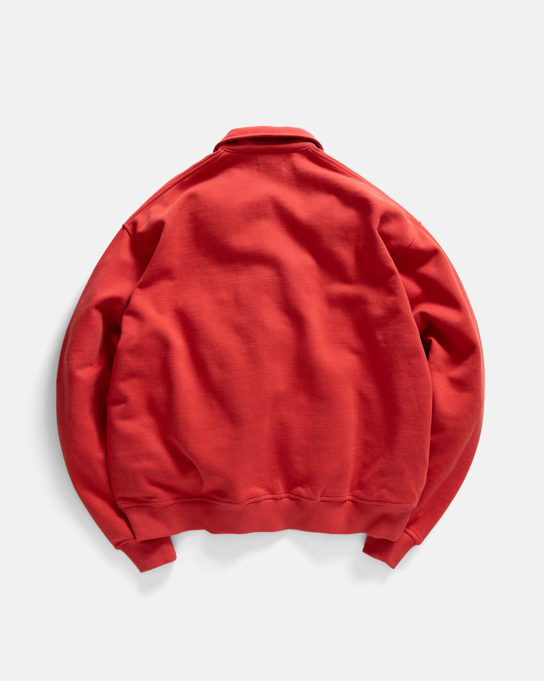 COLLAN ZIP COLLARED SWEATSHIRT - FADED RED 19oz. ALL COTTON LOOPBACK TERRY FLEECE - Image 5