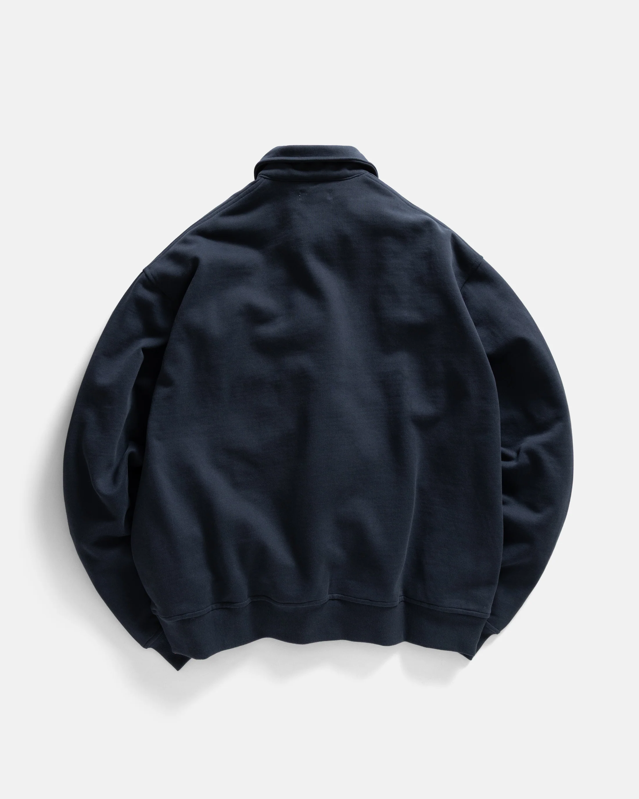 COLLAN ZIP COLLARED SWEATSHIRT - NAVY 19oz. ALL COTTON LOOPBACK TERRY FLEECE - Image 5