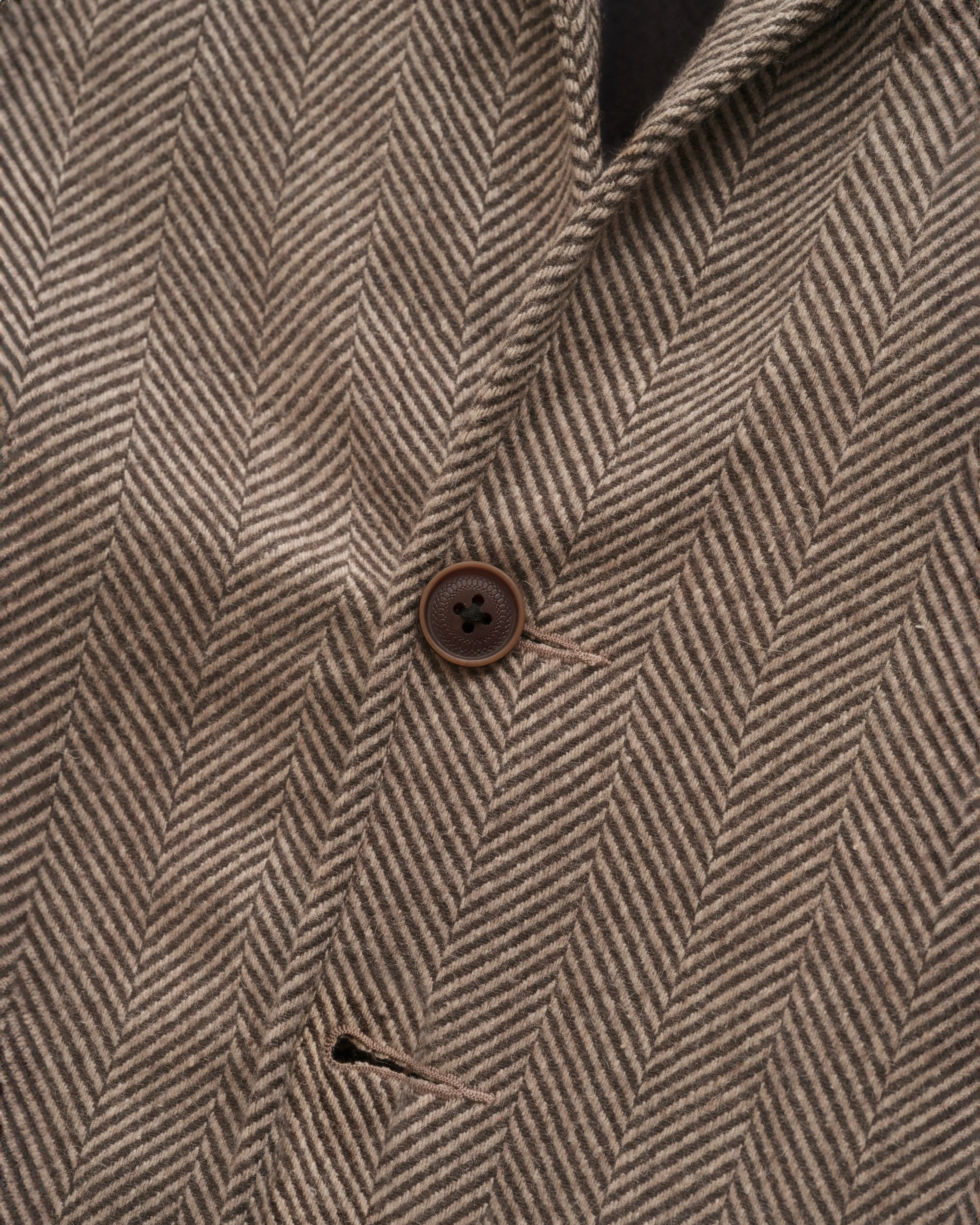 COSTA BLAZER - TONAL BROWN HERRINGBONE WOOL - Image 4