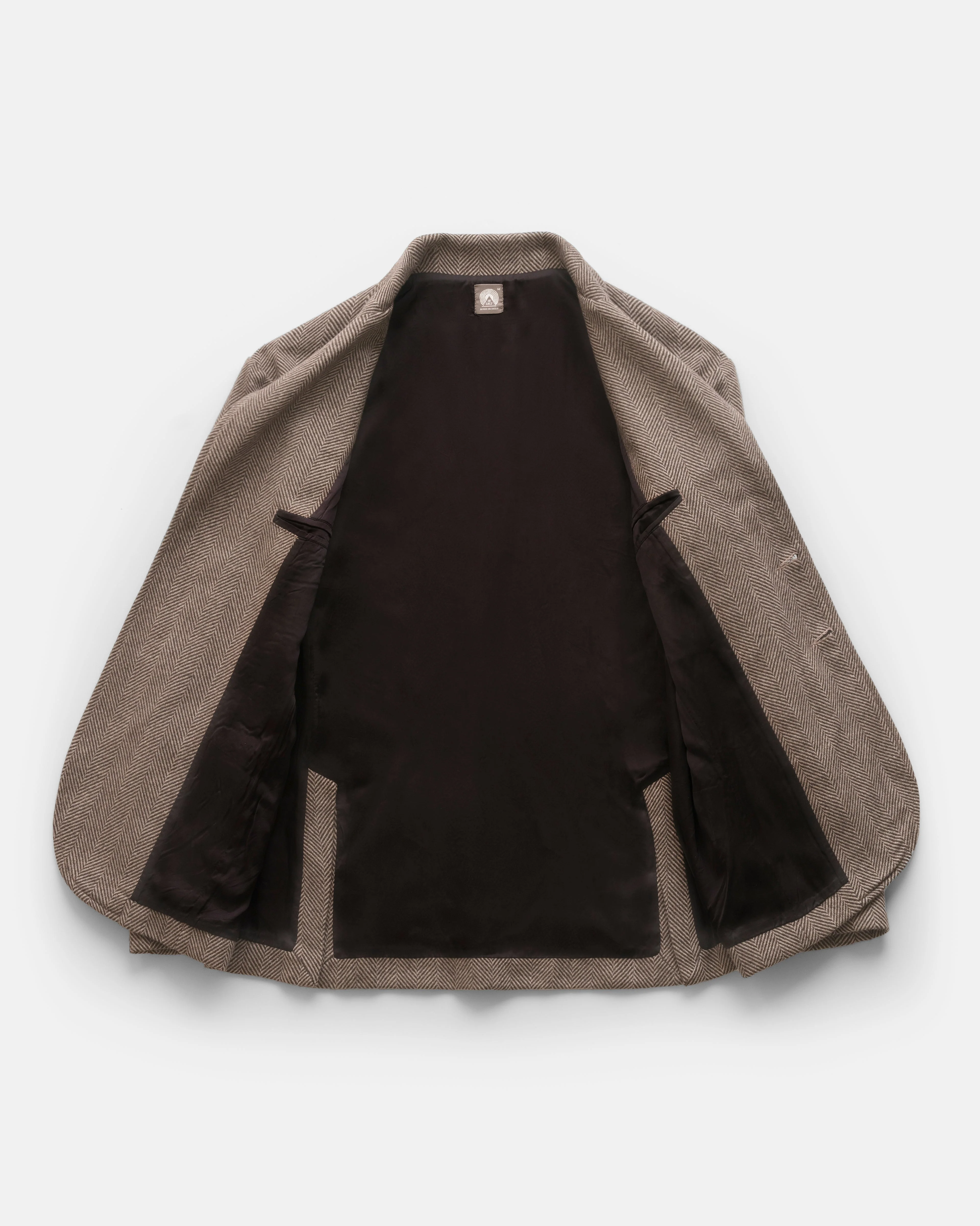 COSTA BLAZER - TONAL BROWN HERRINGBONE WOOL - Image 5