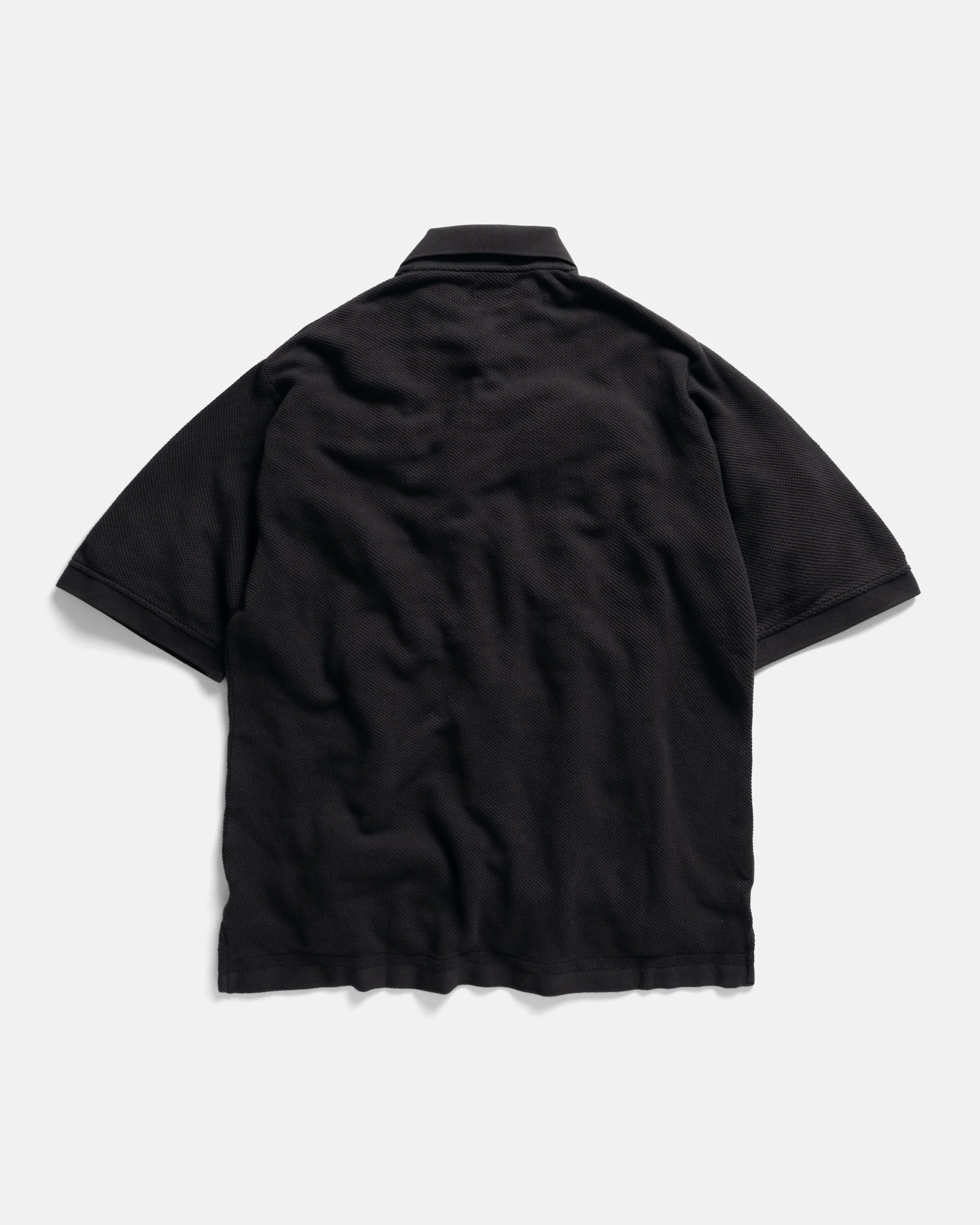 COTTAGE SS GIANT POLO - BLACK COTTON PIQUE - Image 5