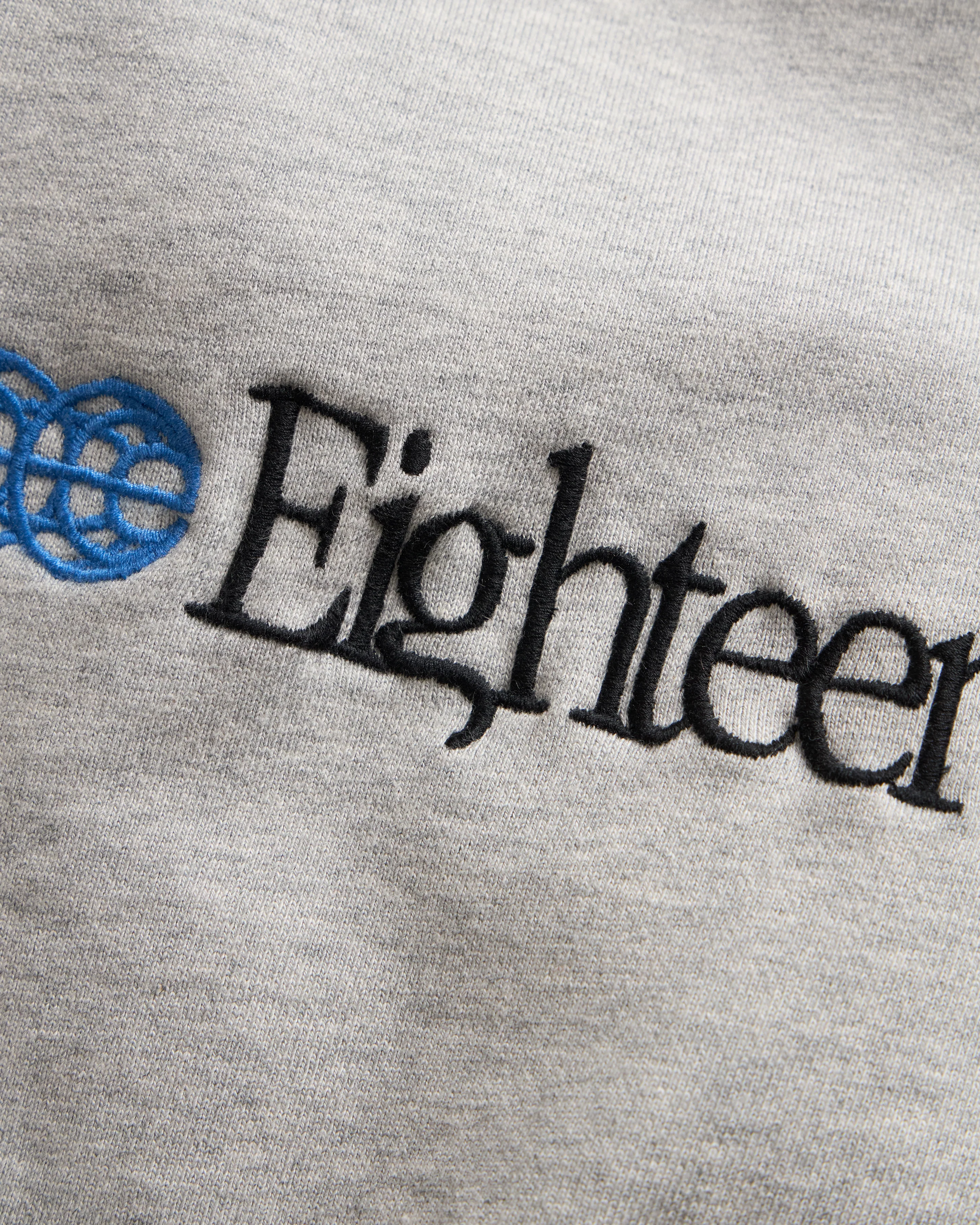 GLOBAL SERIF EMBROIDERED CREWNECK SWEATSHIRT - GYM HEATHER ALL COTTON LOOPBACK TERRY FLEECE - Image 4