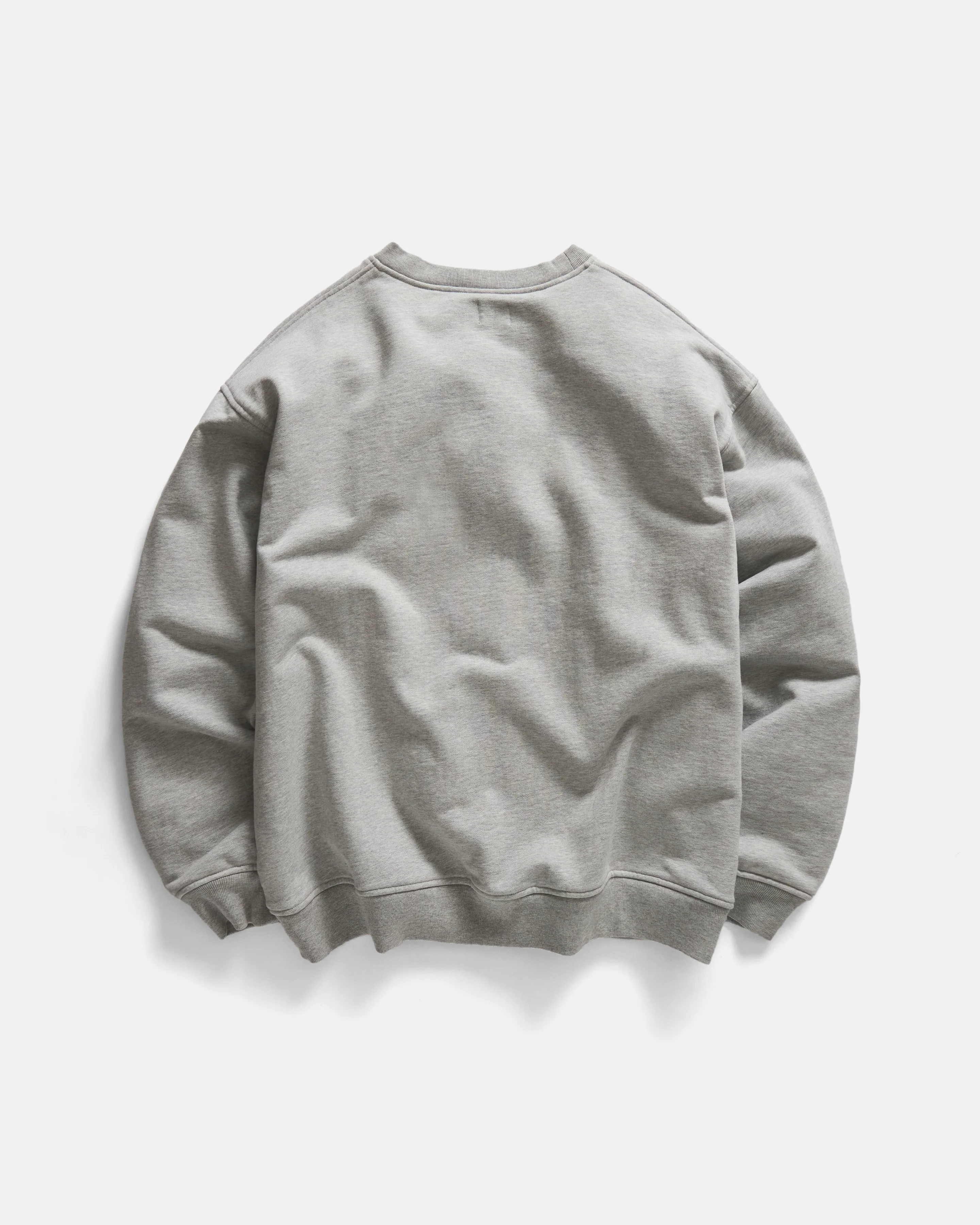 GLOBAL SERIF EMBROIDERED CREWNECK SWEATSHIRT - GYM HEATHER ALL COTTON LOOPBACK TERRY FLEECE - Image 5