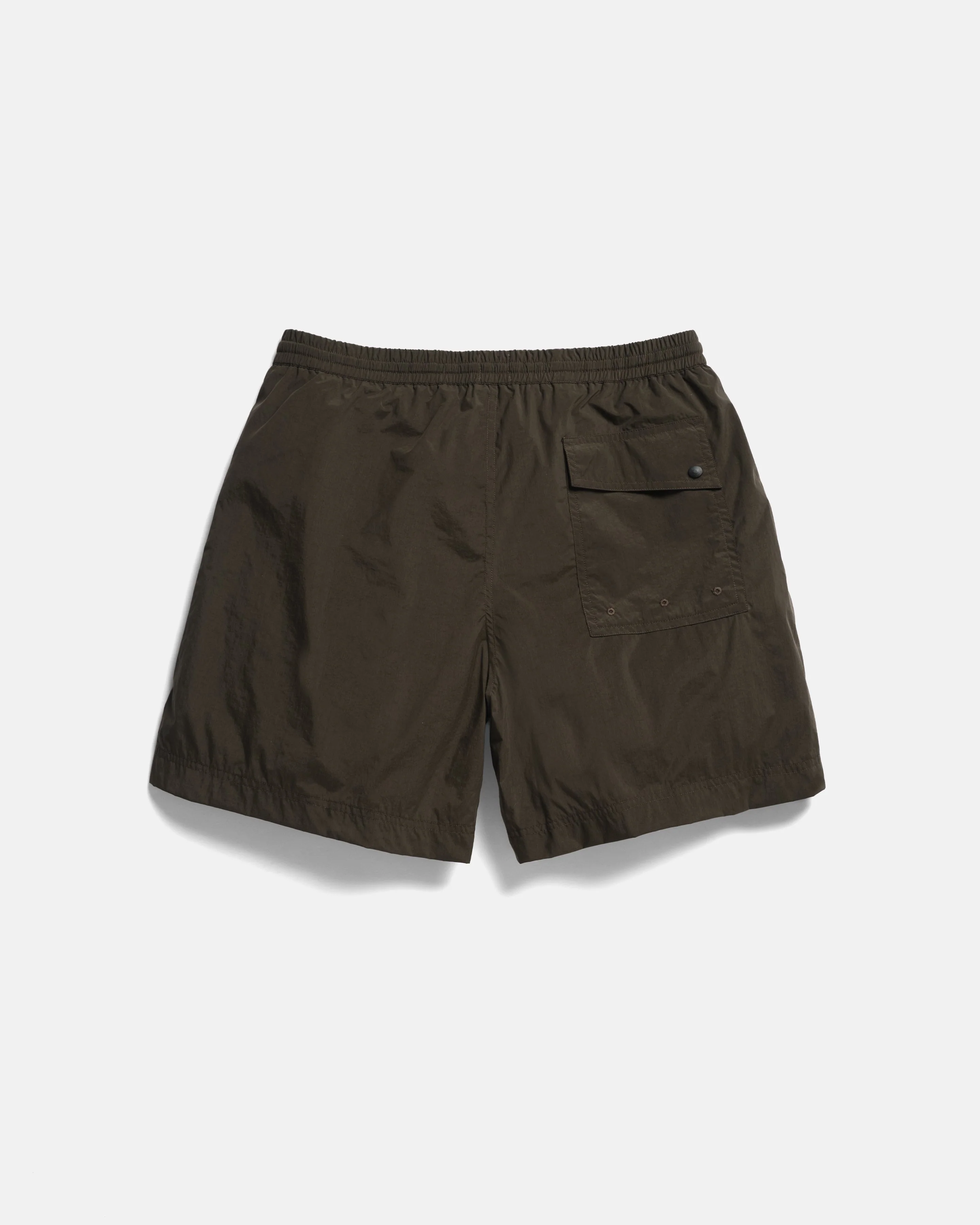 DOCK SWIM TRUNKS - DEEP OLIVE WATER-REPELLENT NYLON - Image 3