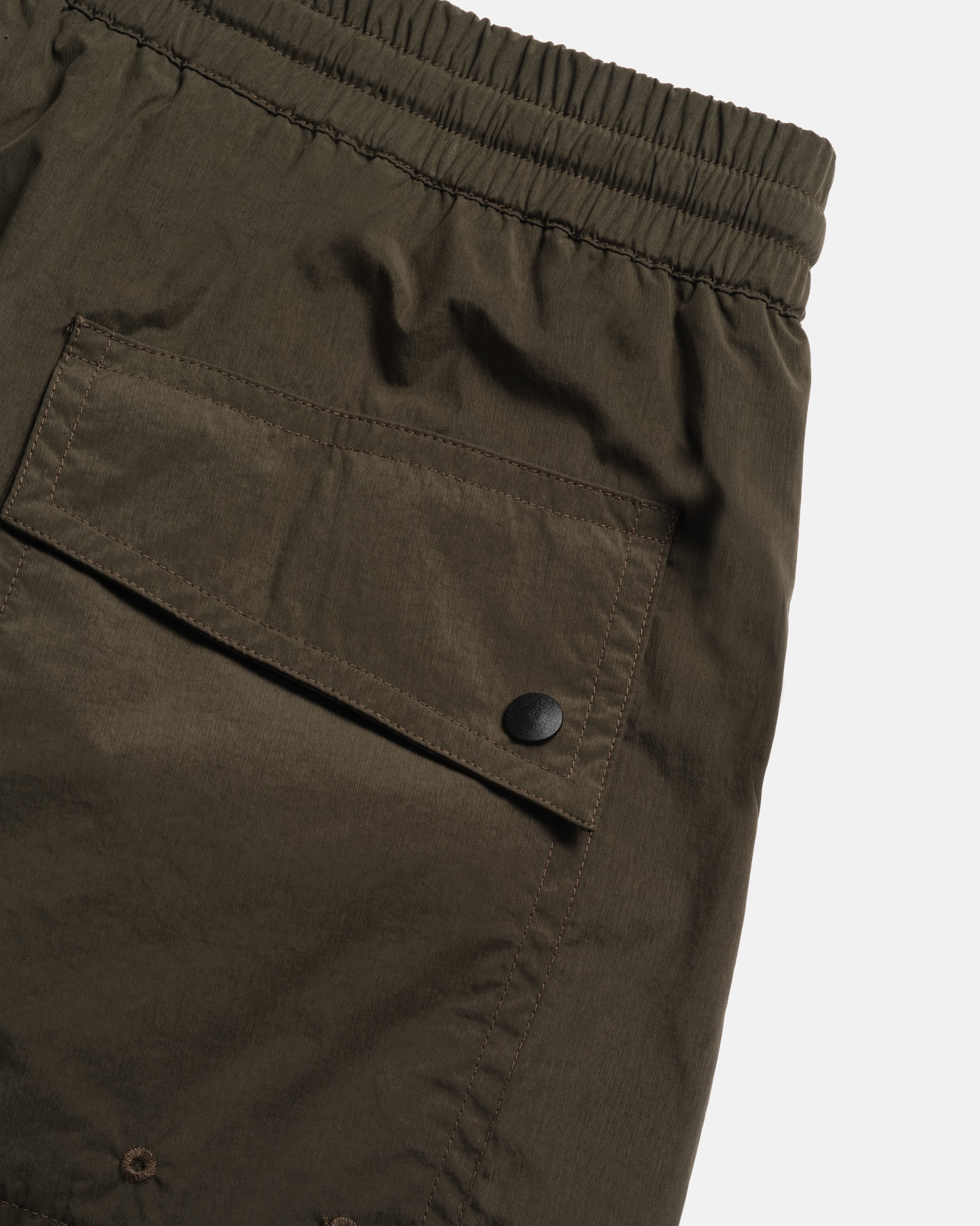 DOCK SWIM TRUNKS - DEEP OLIVE WATER-REPELLENT NYLON - Image 8
