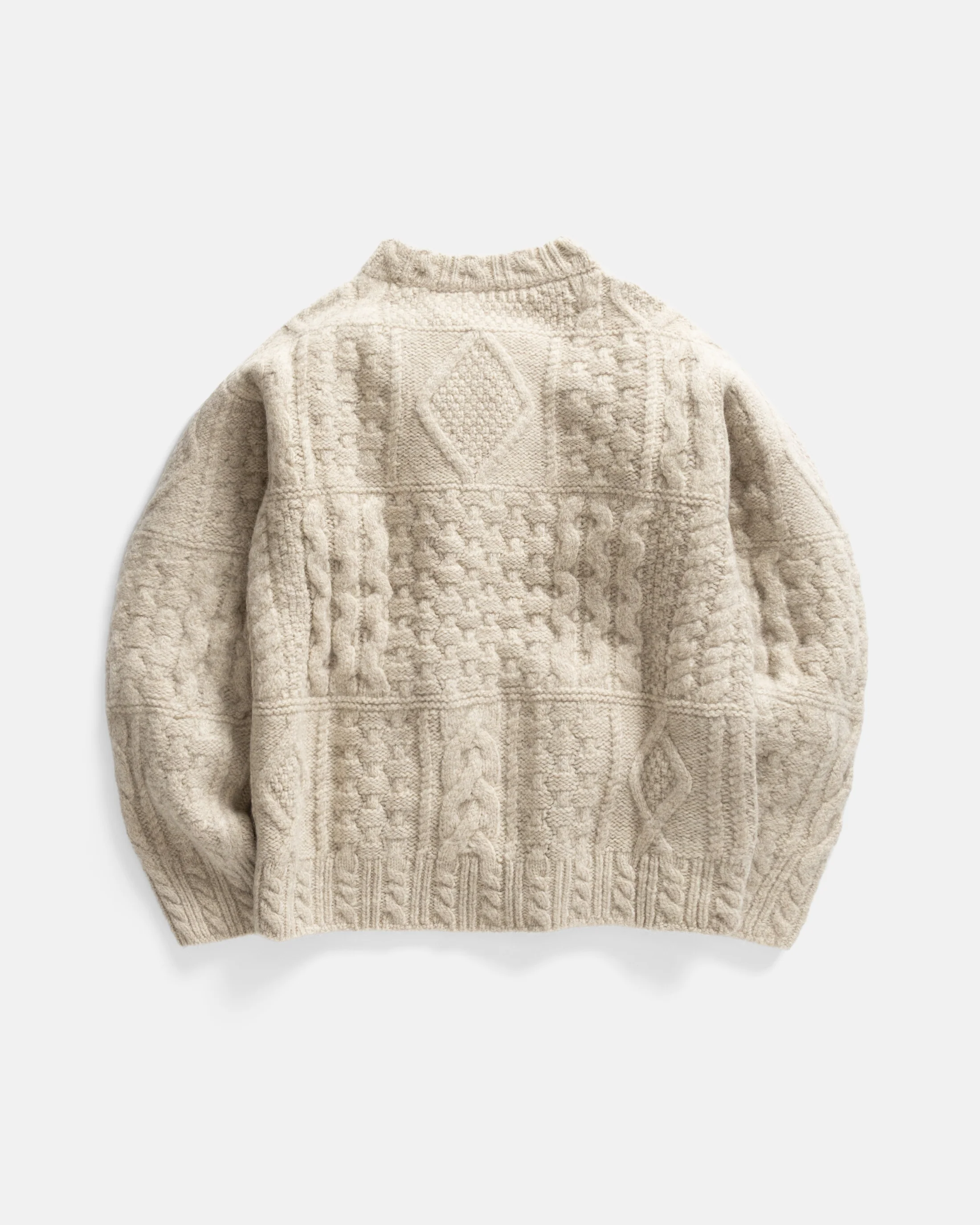 DOVER RUGGED CABLEKNIT CREWNECK SWEATER - UNDYED ANDEAN WOOL - Image 5